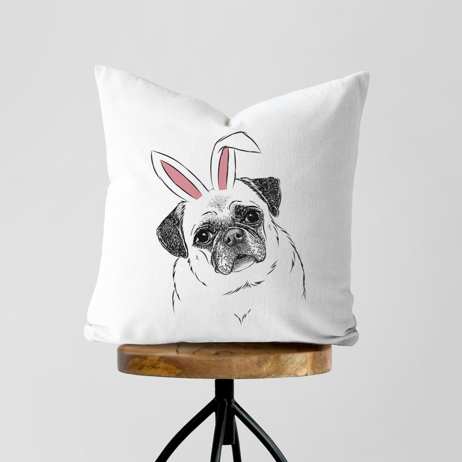Zoey the Pug - Throw Pillow Cover