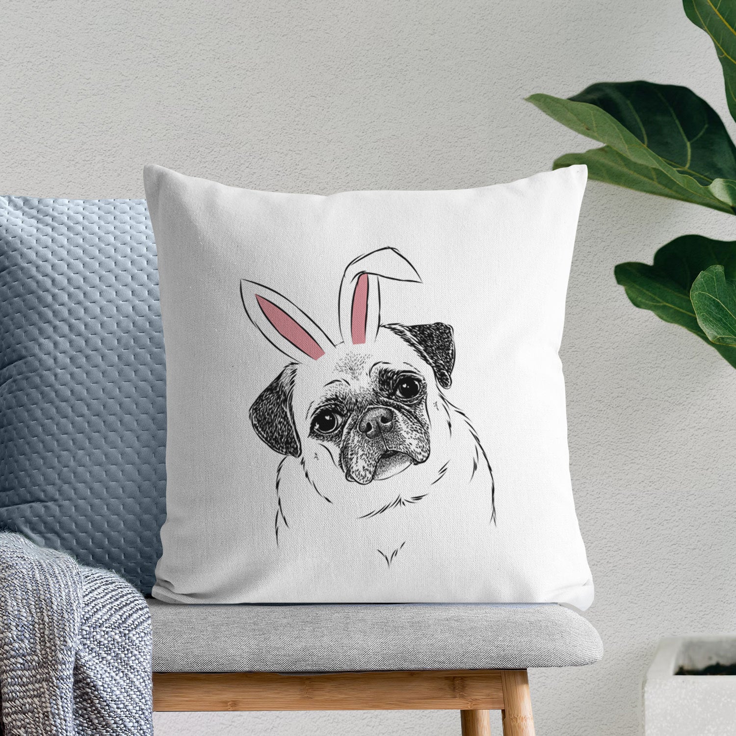 Zoey the Pug - Throw Pillow Cover