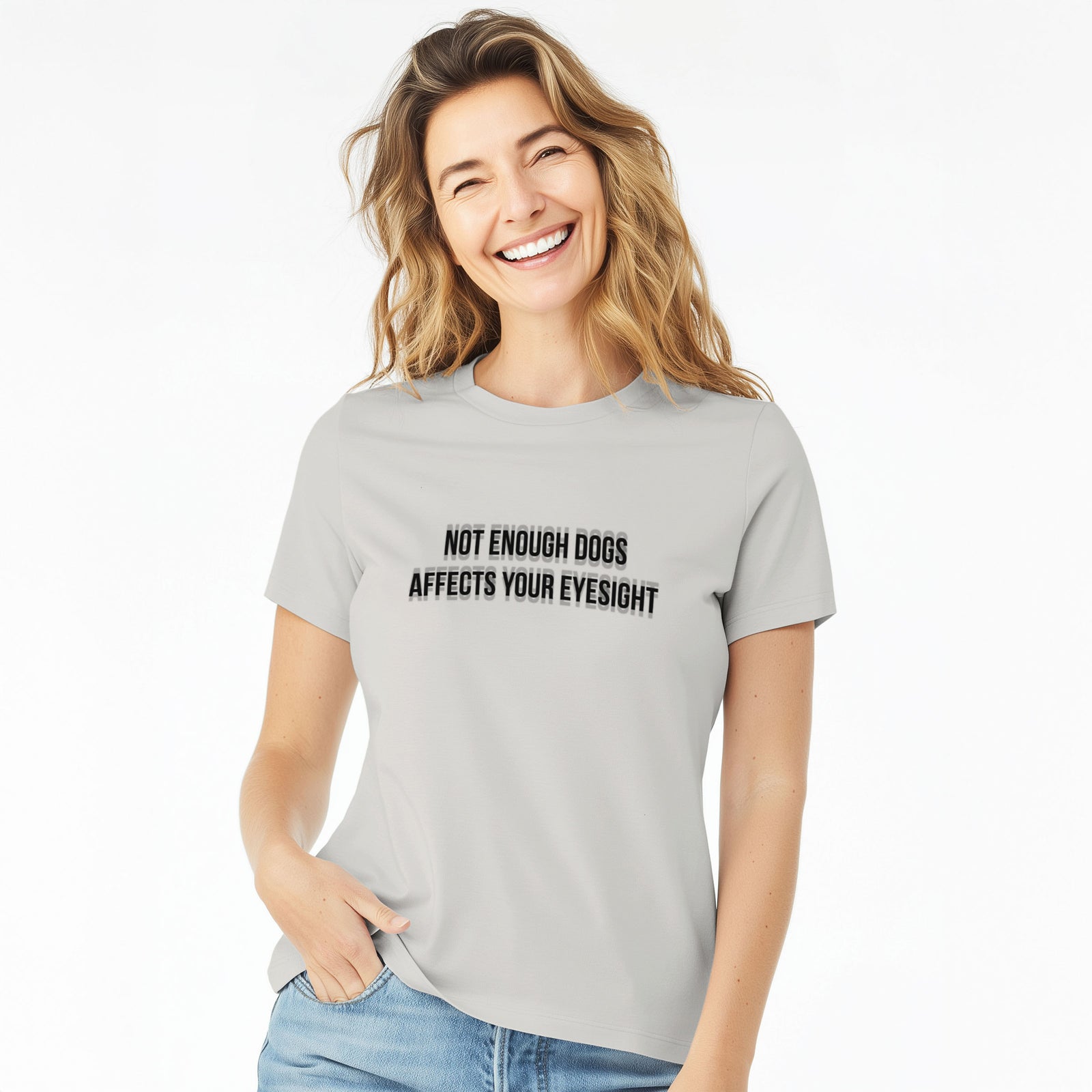 Not Enough Dogs Affects Your Eyesight - Women's Lightweight Relaxed Fit 100% Cotton Crewneck