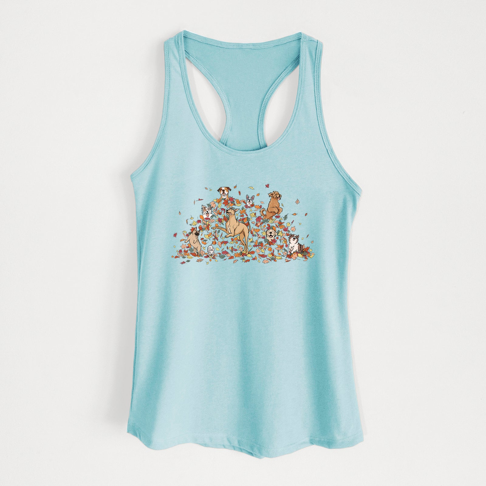 Fall Leaf Pile Pups - Women's Racerback Tanktop