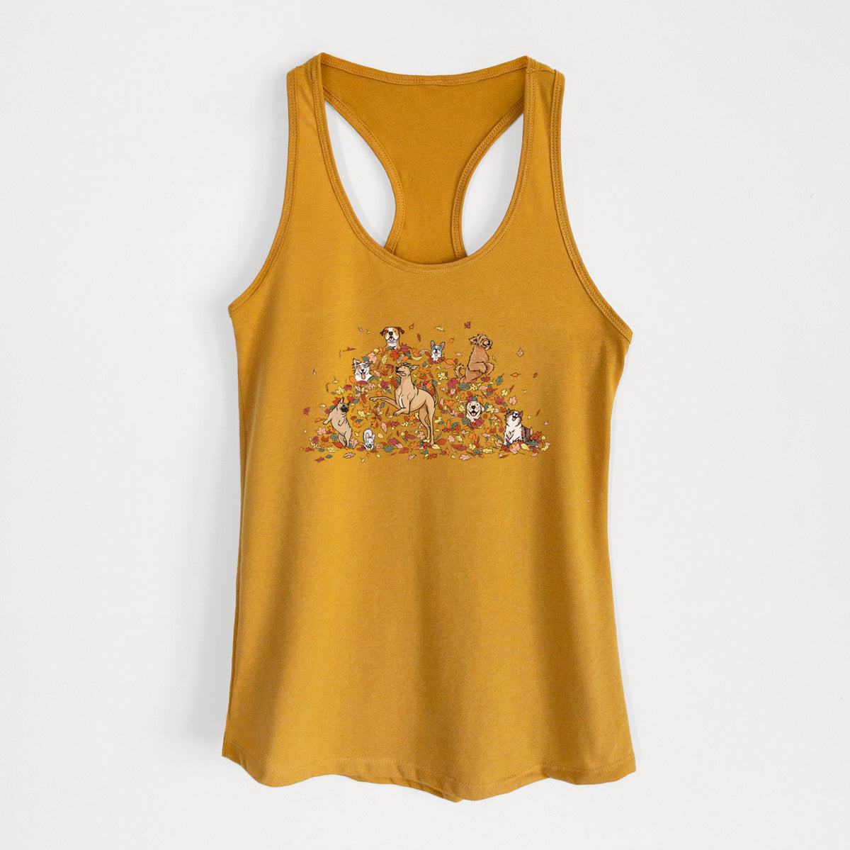 Fall Leaf Pile Pups - Women's Racerback Tanktop