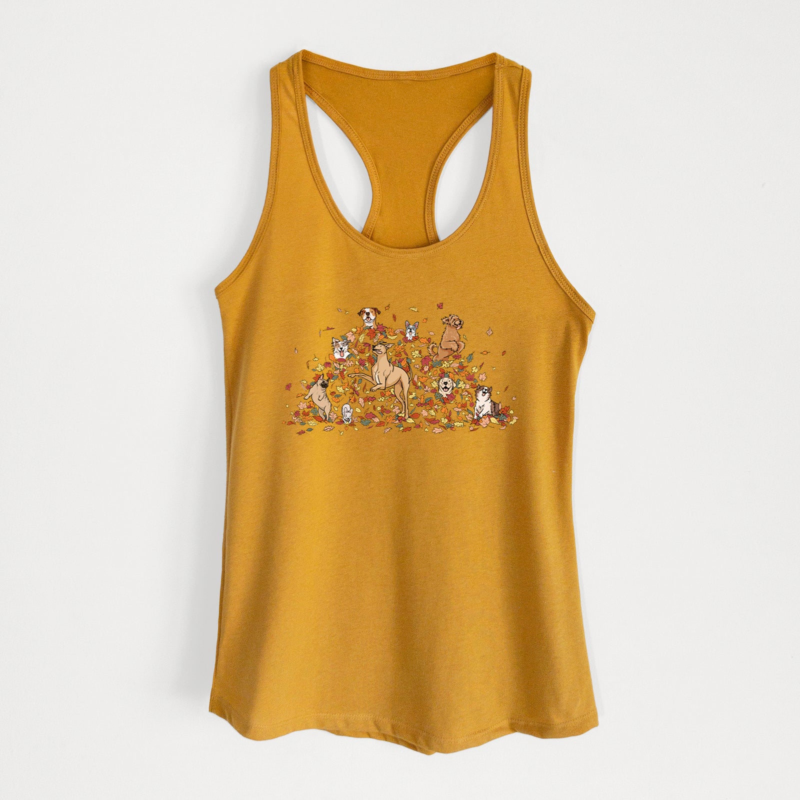Fall Leaf Pile Pups - Women's Racerback Tanktop