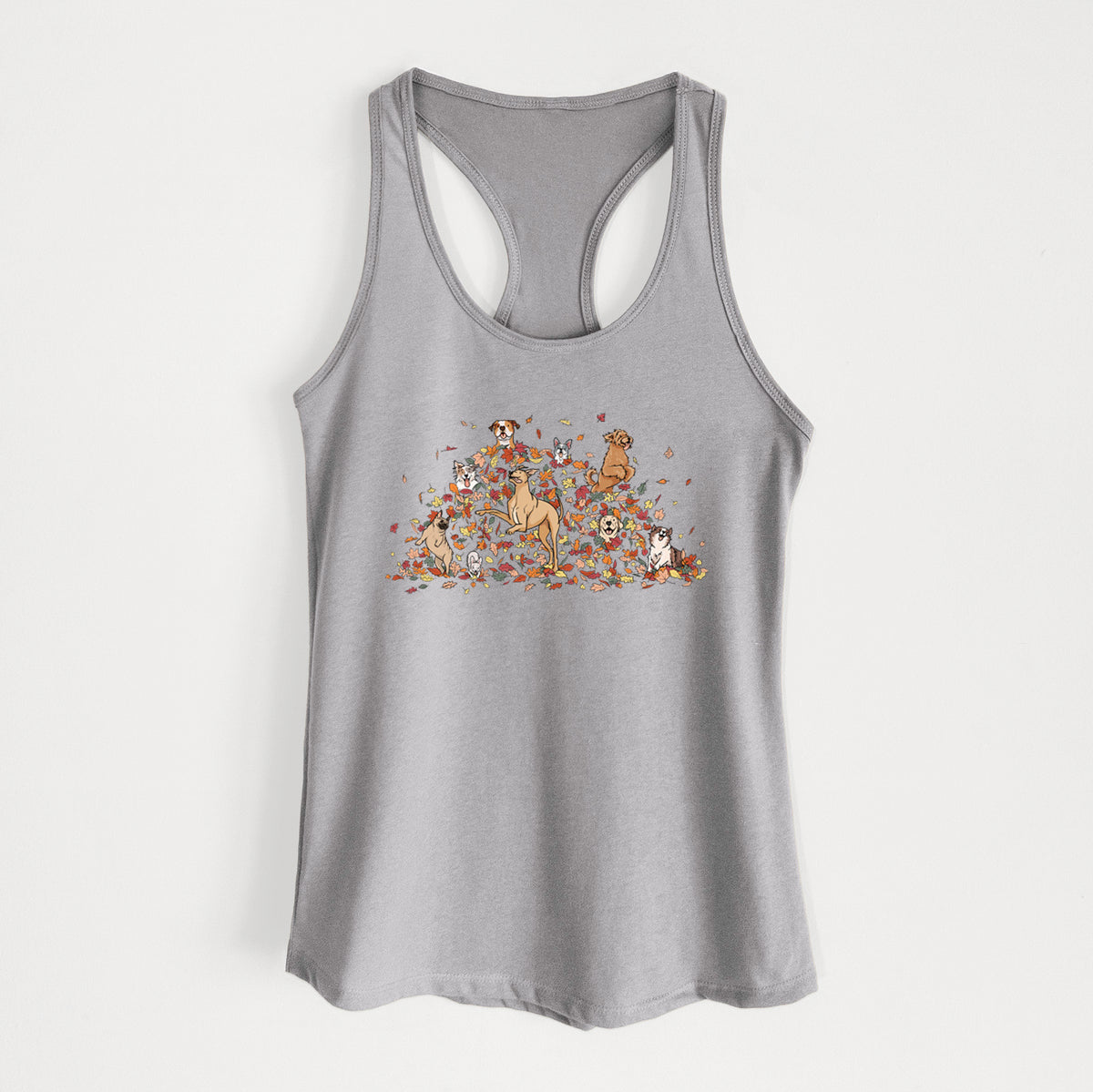 Fall Leaf Pile Pups - Women's Racerback Tanktop