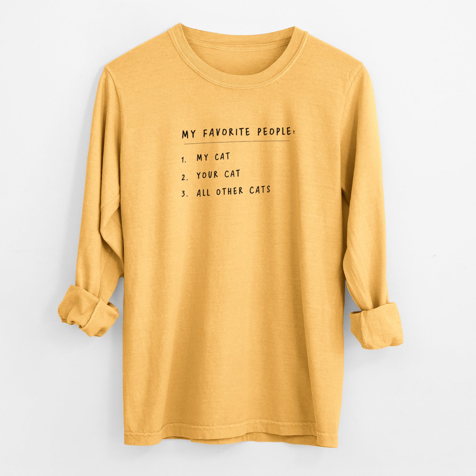 My Favorite People: Cats - Men's Heavyweight 100% Cotton Long Sleeve