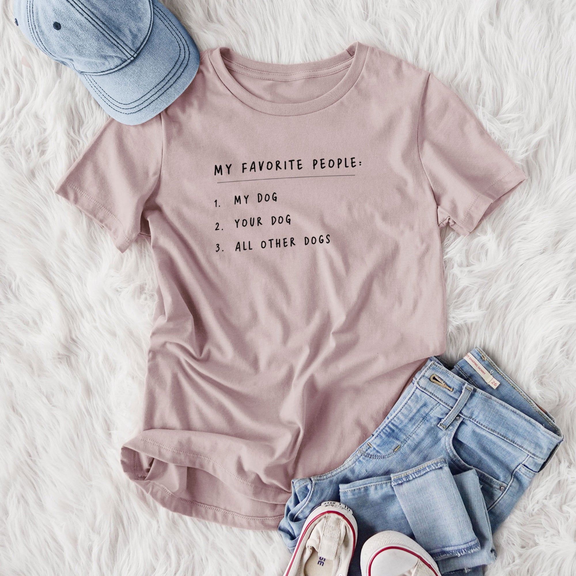 My Favorite People: Dogs - Women's Lightweight Relaxed Fit 100% Cotton Crewneck