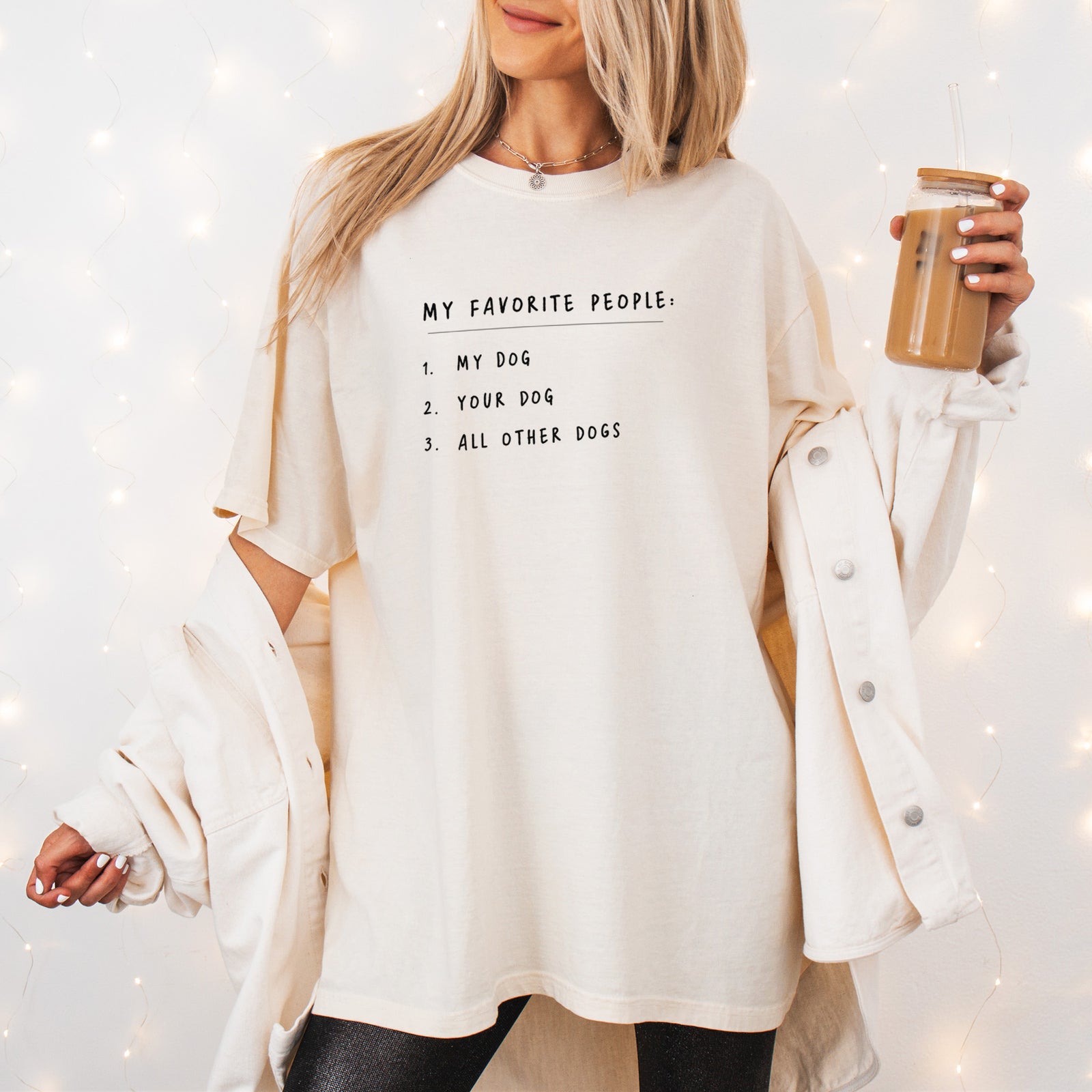 My Favorite People: Dogs - Unisex Comfort Colors Garment-Dyed Heavyweight T-shirt, worn by model