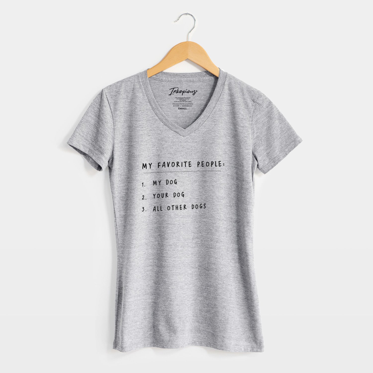My Favorite People: Dogs - Women's Perfect V-neck Shirt