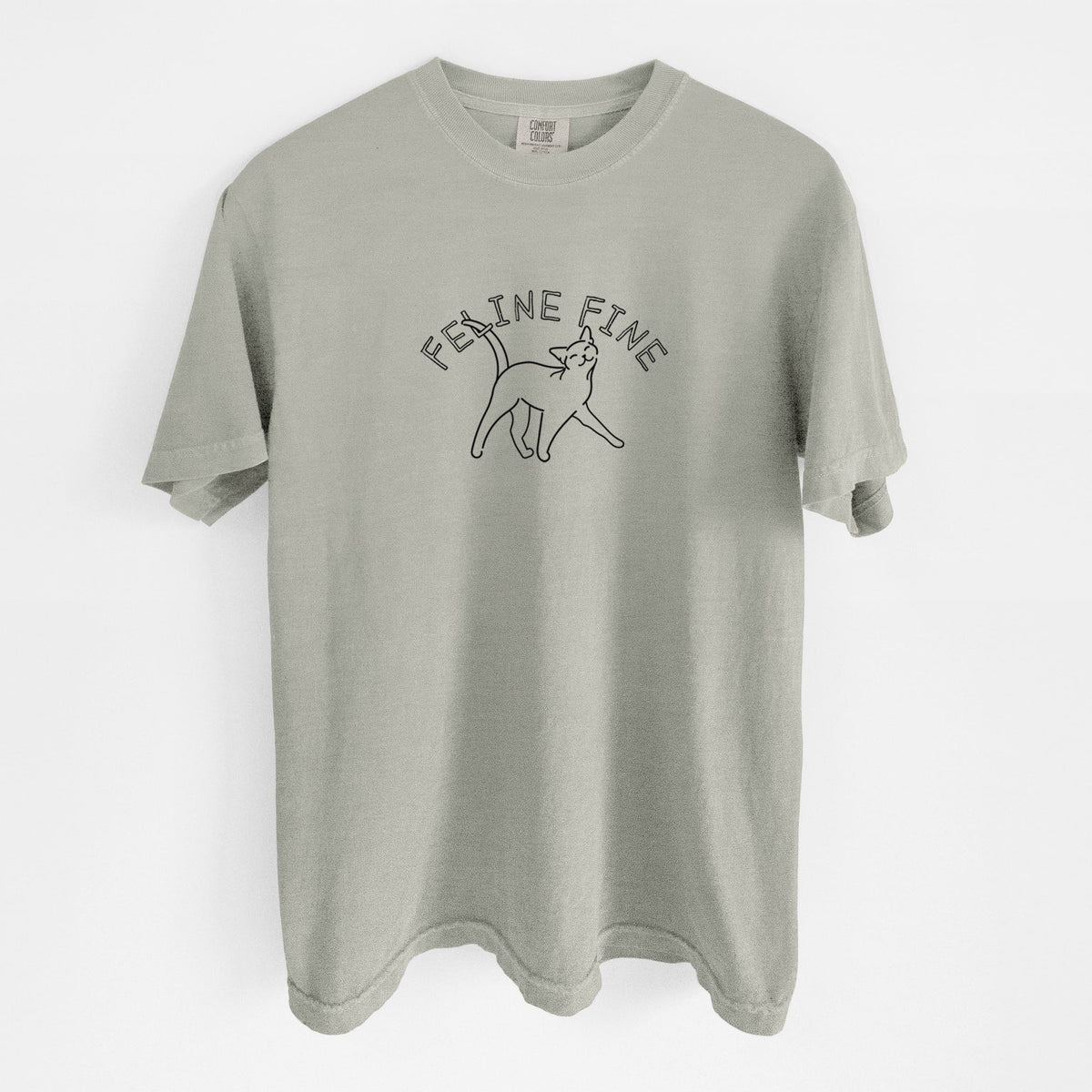 Feline Fine - Unisex Comfort Colors Garment-Dyed Heavyweight T-shirt in Sandstone