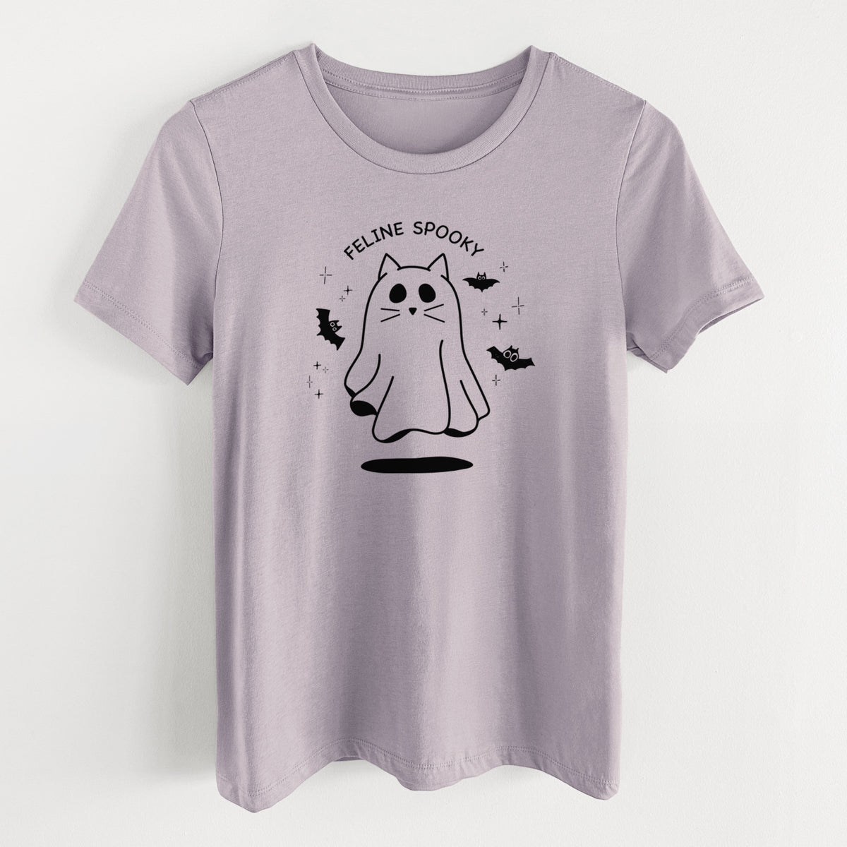 Feline Spooky - Women&#39;s Lightweight Relaxed Fit 100% Cotton Crewneck