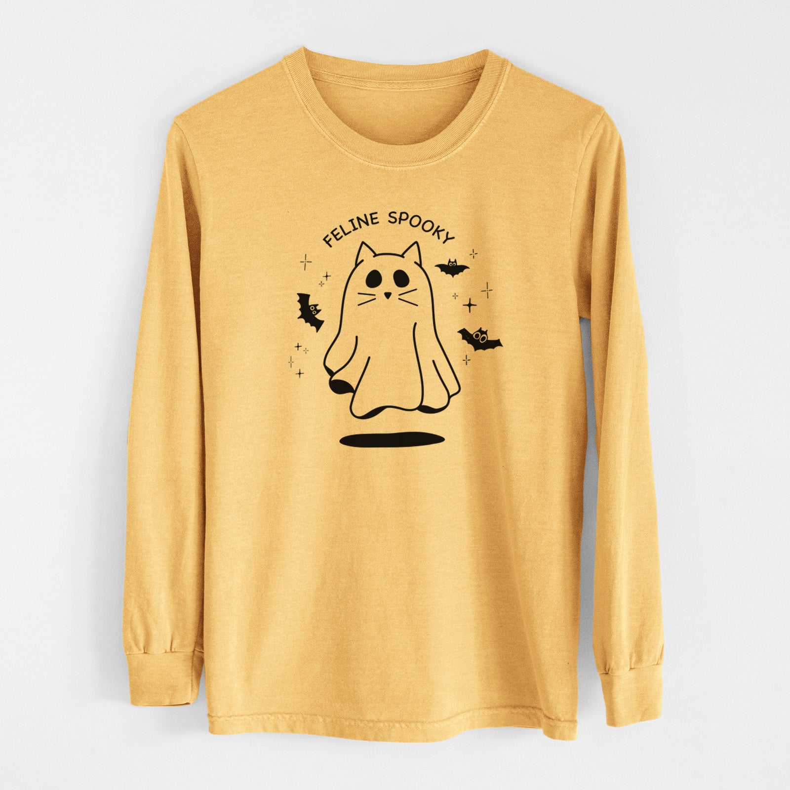 Feline Spooky - Men's Heavyweight 100% Cotton Long Sleeve