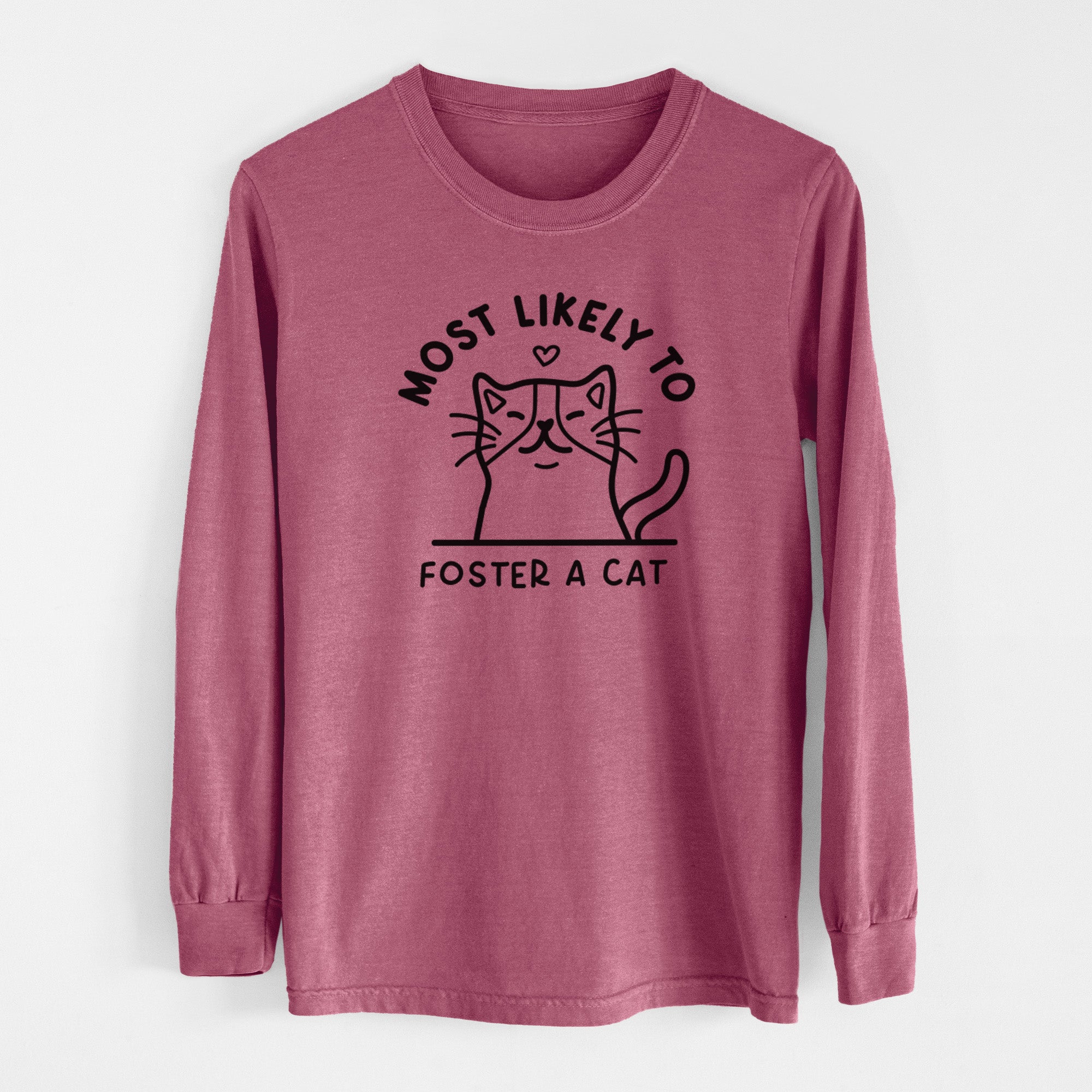 Most Likely to Foster a Cat - Men's Heavyweight 100% Cotton Long Sleeve