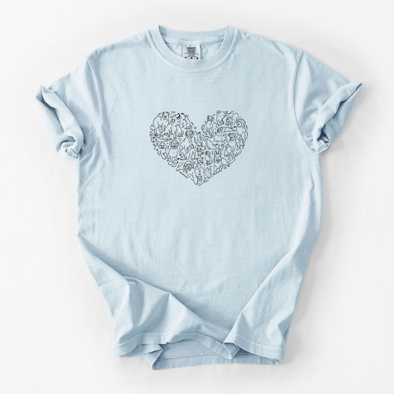 Heart Full of Dogs and Cats - Unisex Comfort Colors Garment-Dyed Heavyweight T-shirt in Chambray
