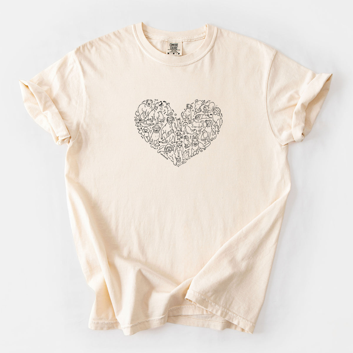 Heart Full of Dogs and Cats - Unisex Comfort Colors Garment-Dyed Heavyweight T-shirt in Ivory