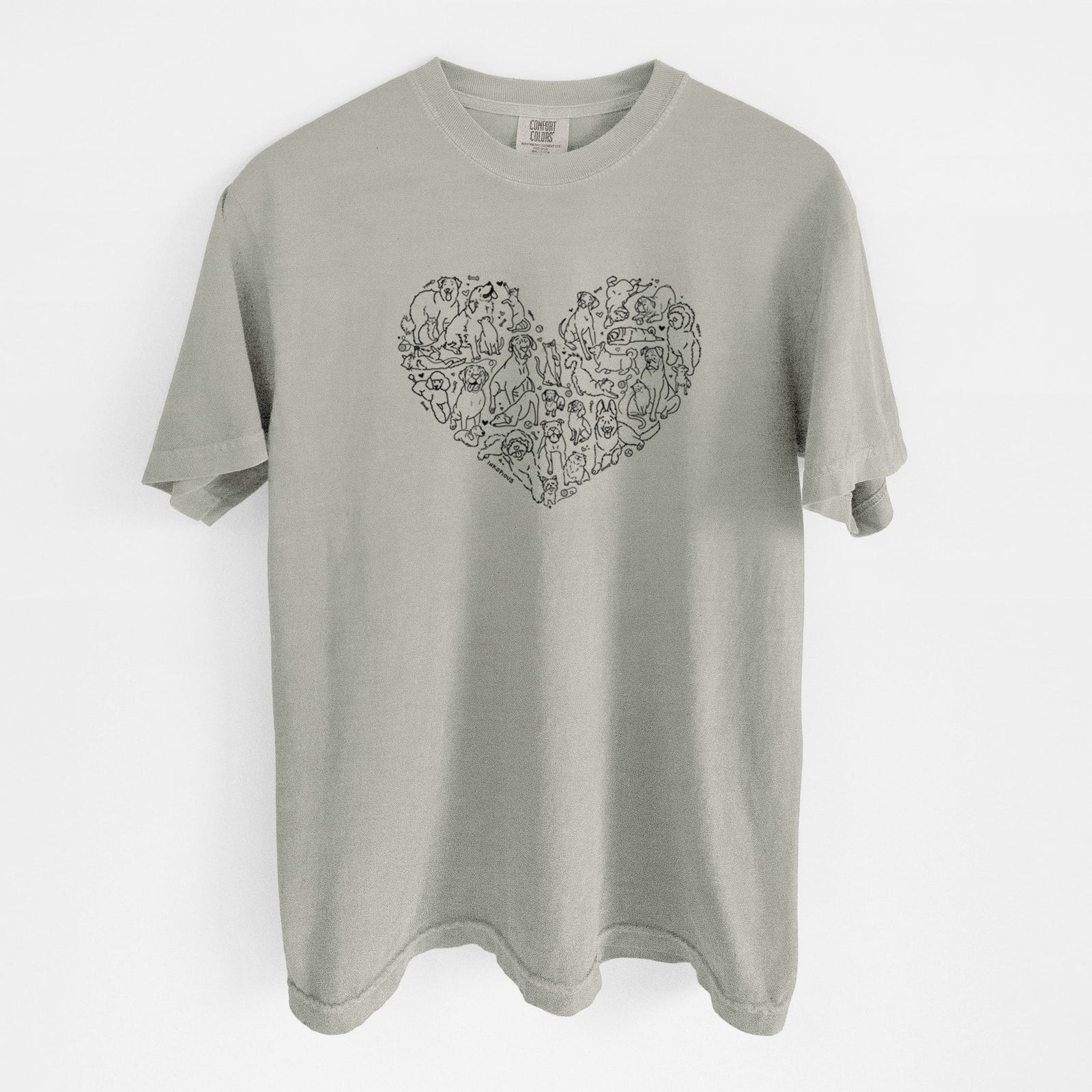 Heart Full of Dogs and Cats - Unisex Comfort Colors Garment-Dyed Heavyweight T-shirt in Sandstone