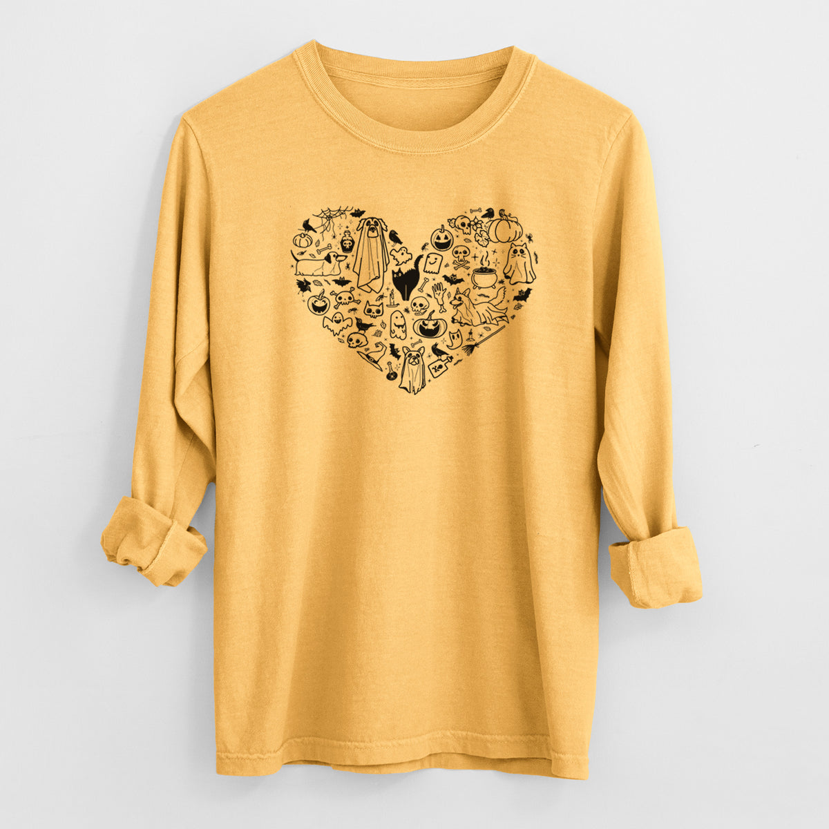 Halloween Heart - Men's Heavyweight 100% Cotton Long Sleeve