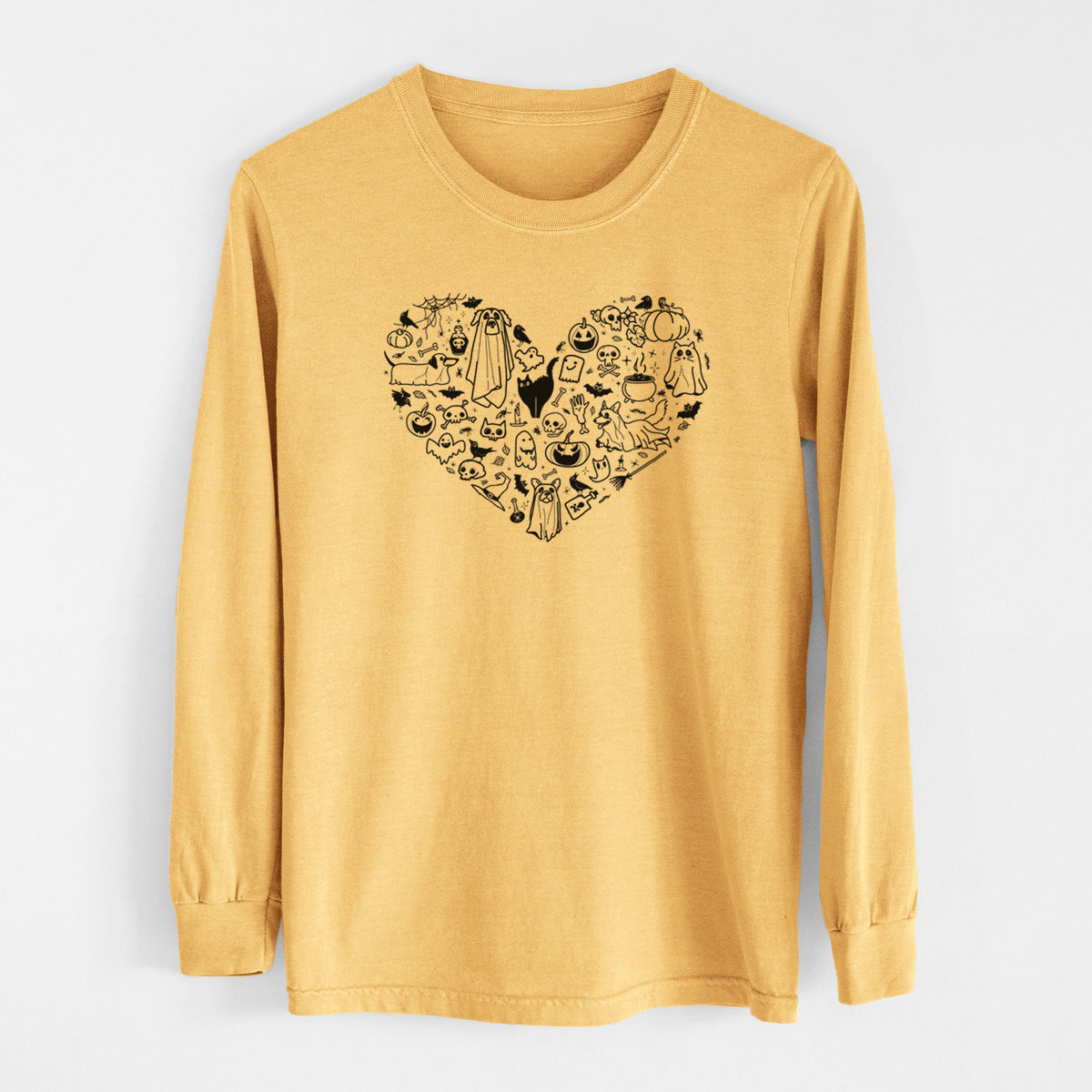 Halloween Heart - Men&#39;s Heavyweight 100% Cotton Long Sleeve