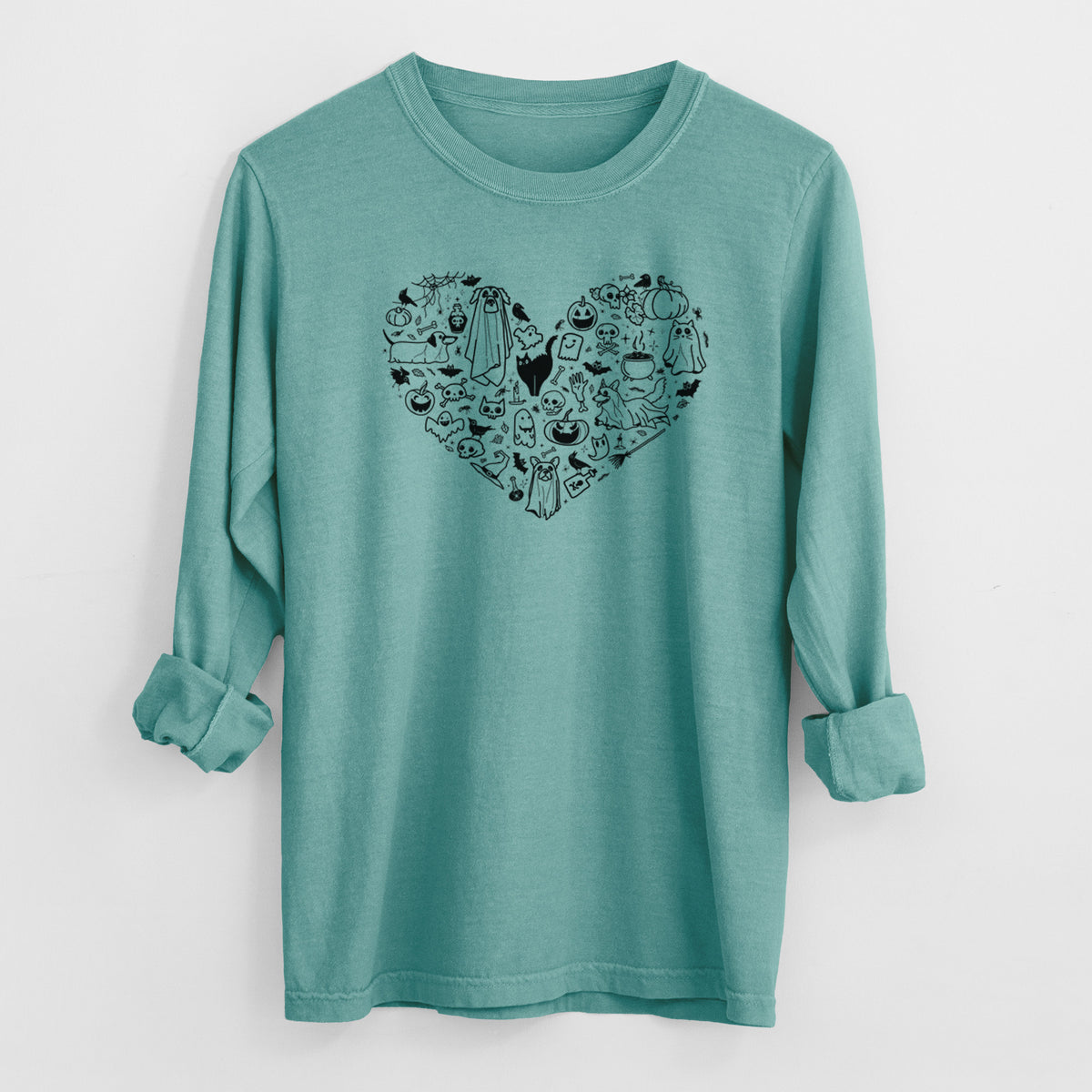 Halloween Heart - Men's Heavyweight 100% Cotton Long Sleeve