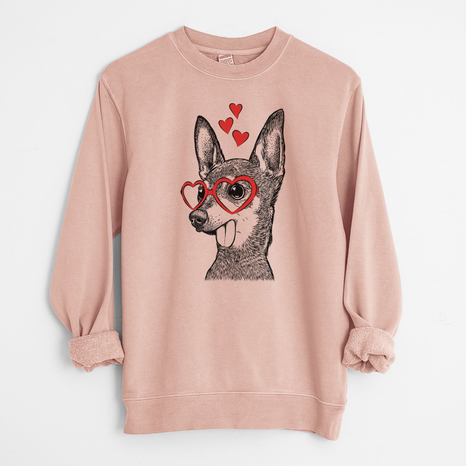 Valentine Aaron the Chihuahua - Unisex Pigment Dyed Crew Sweatshirt