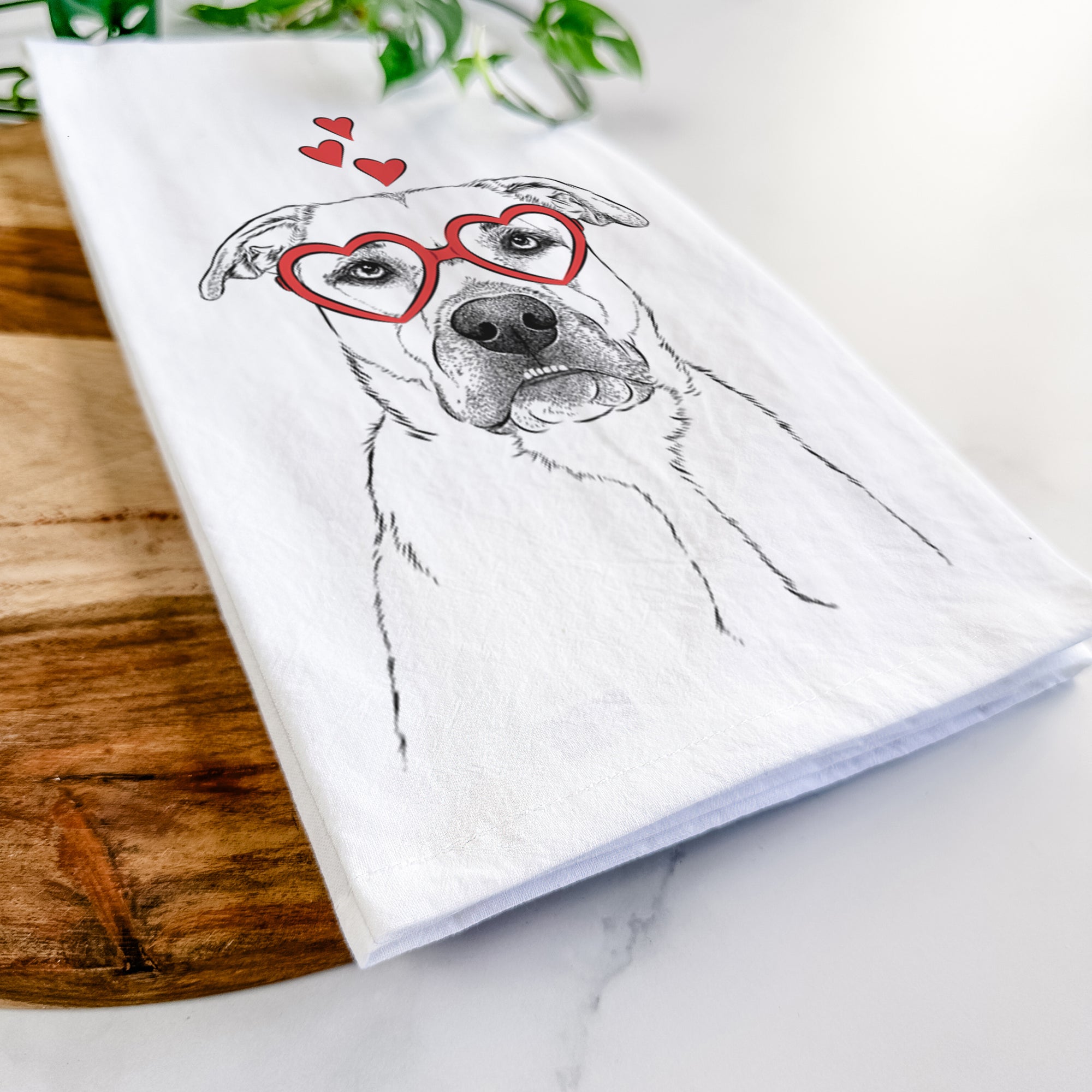 Abby the Boxer Beagle Mix Tea Towel