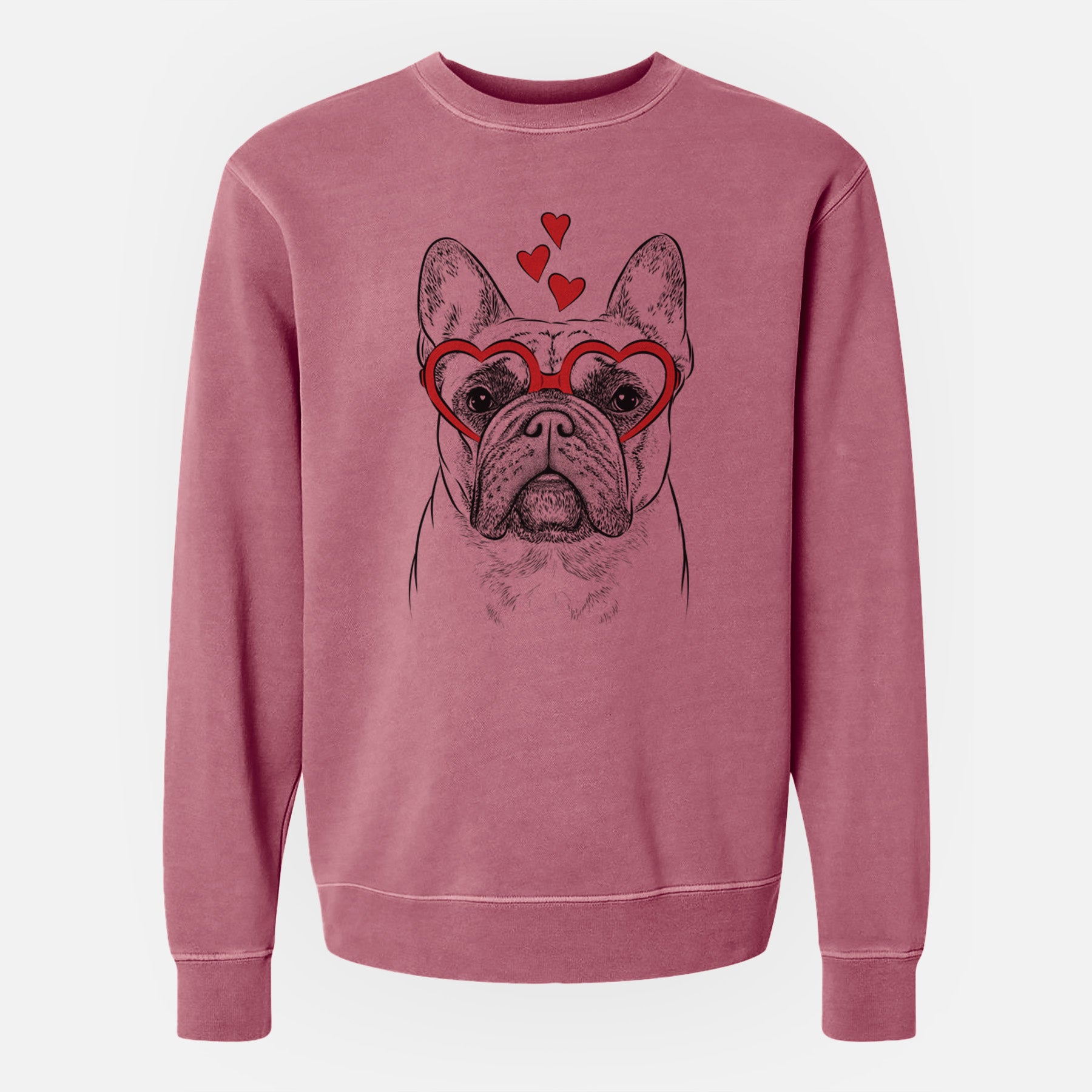 Valentine Acelynn the French Bulldog - Unisex Pigment Dyed Crew Sweatshirt