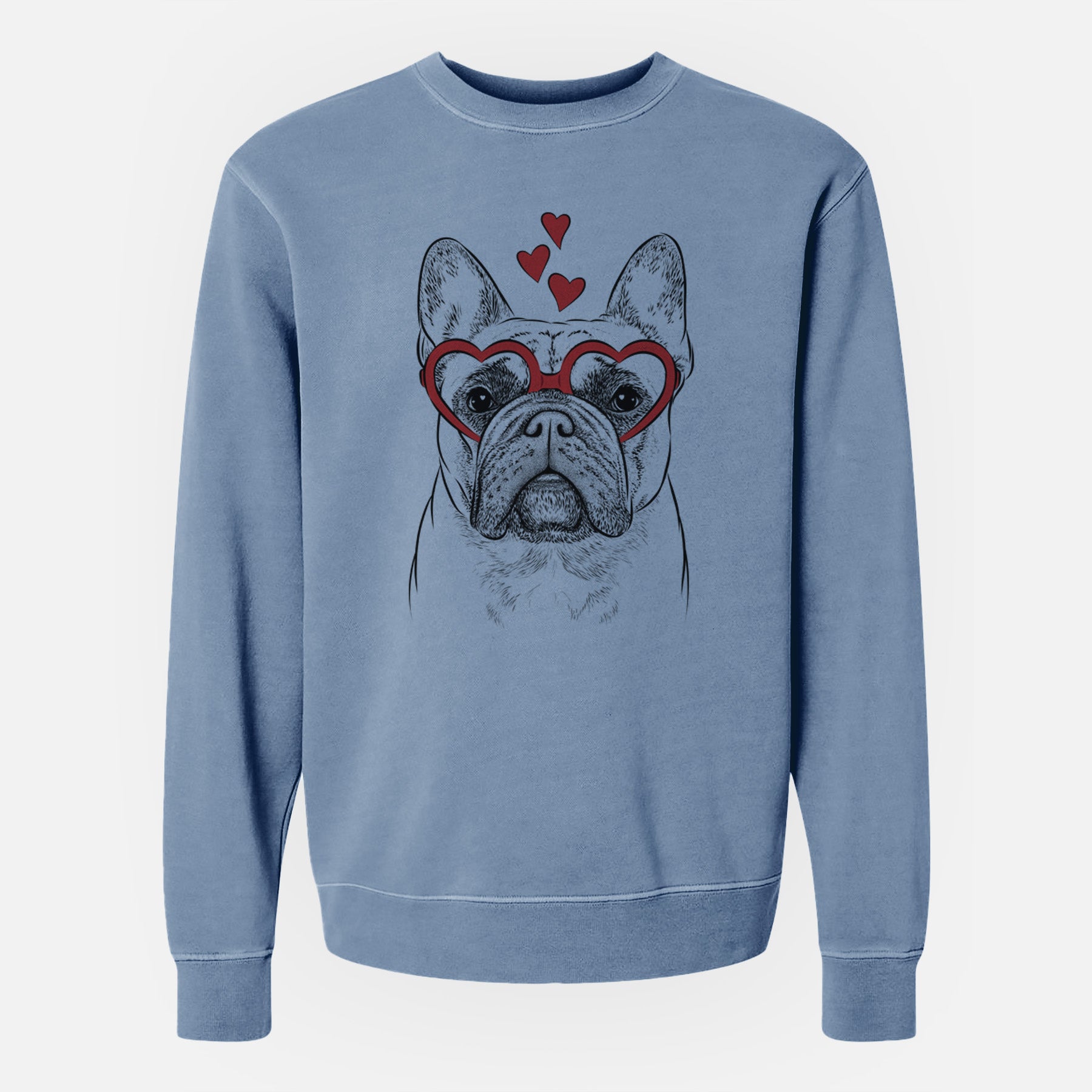 Valentine Acelynn the French Bulldog - Unisex Pigment Dyed Crew Sweatshirt