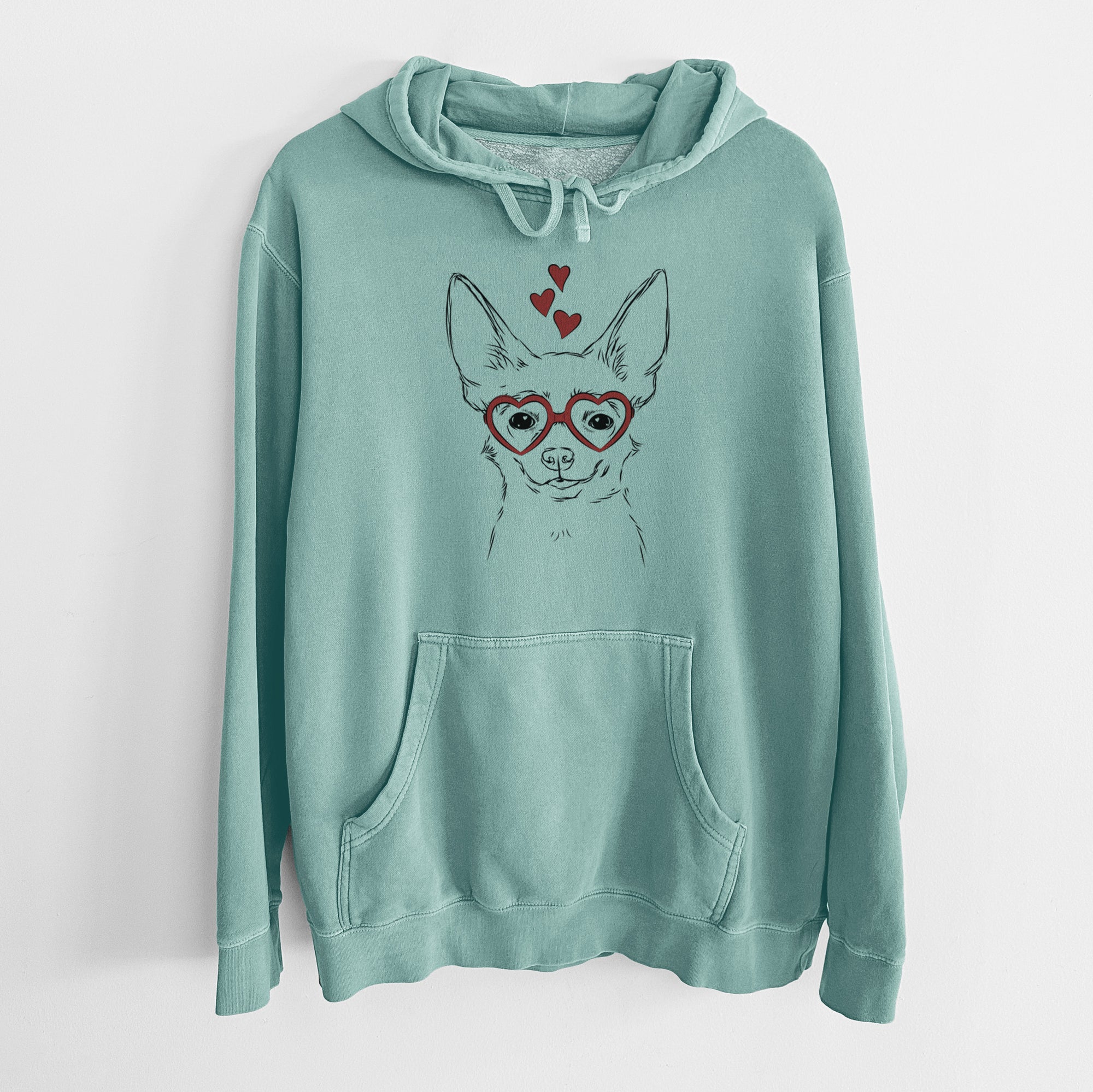 Valentine Amos the Chihuahua - Unisex Pigment Dyed Hoodie