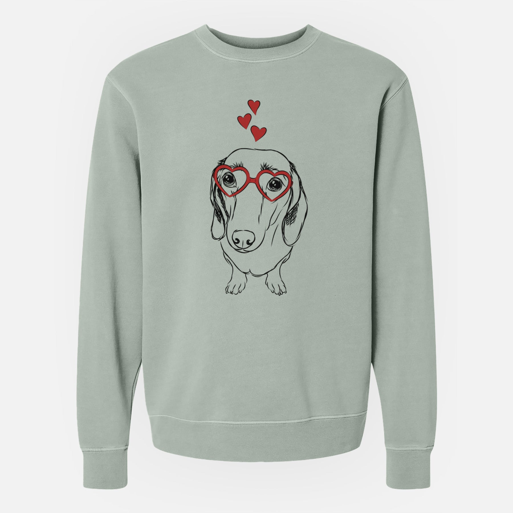 Valentine Annabelle the Dachshund - Unisex Pigment Dyed Crew Sweatshirt