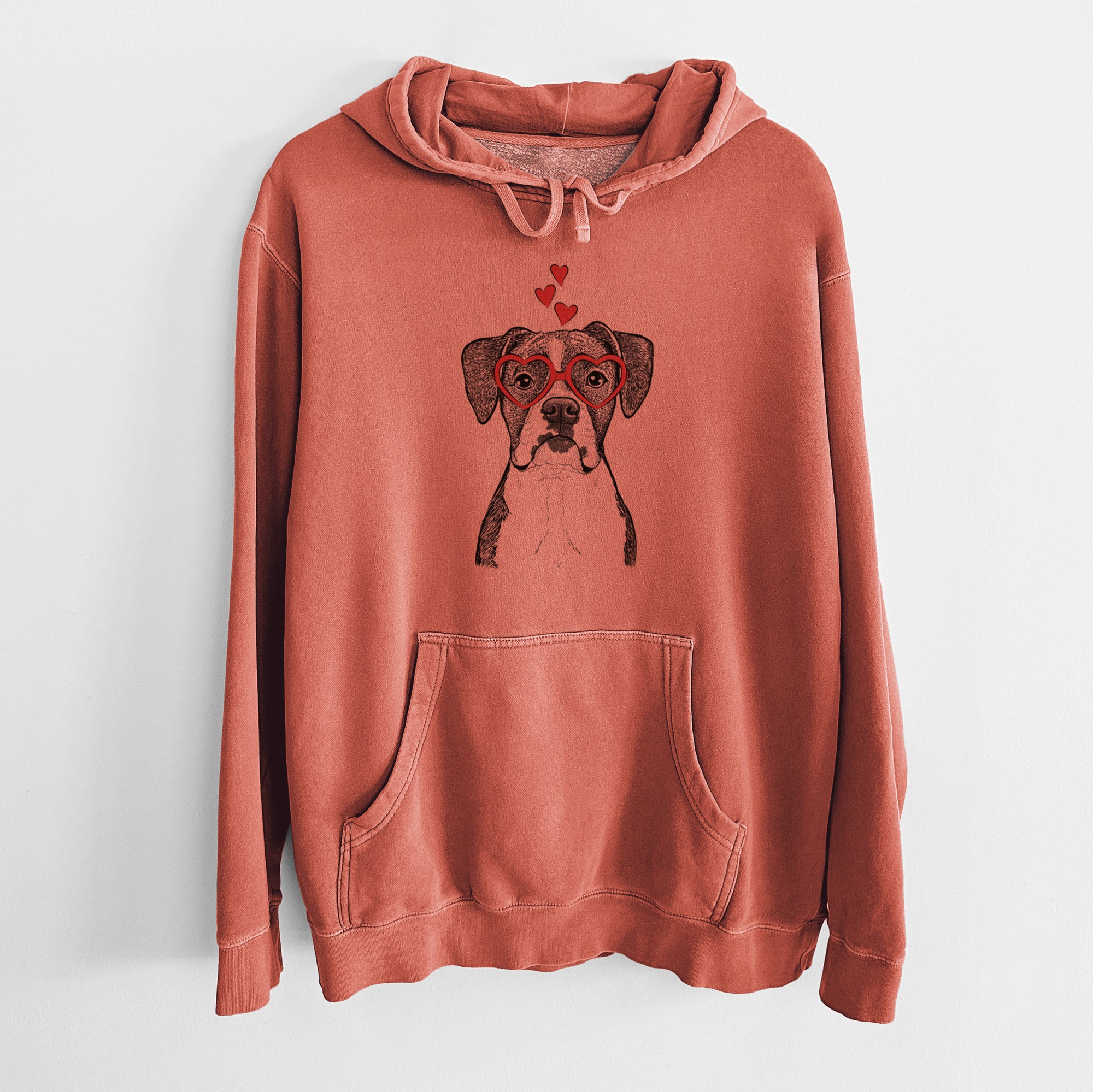 Valentine Annie the Boxer - Unisex Pigment Dyed Hoodie