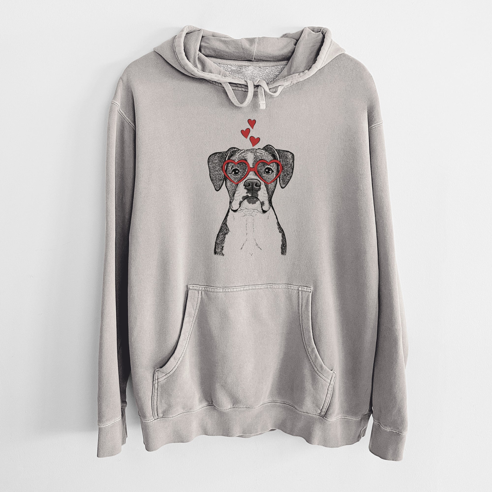 Valentine Annie the Boxer - Unisex Pigment Dyed Hoodie