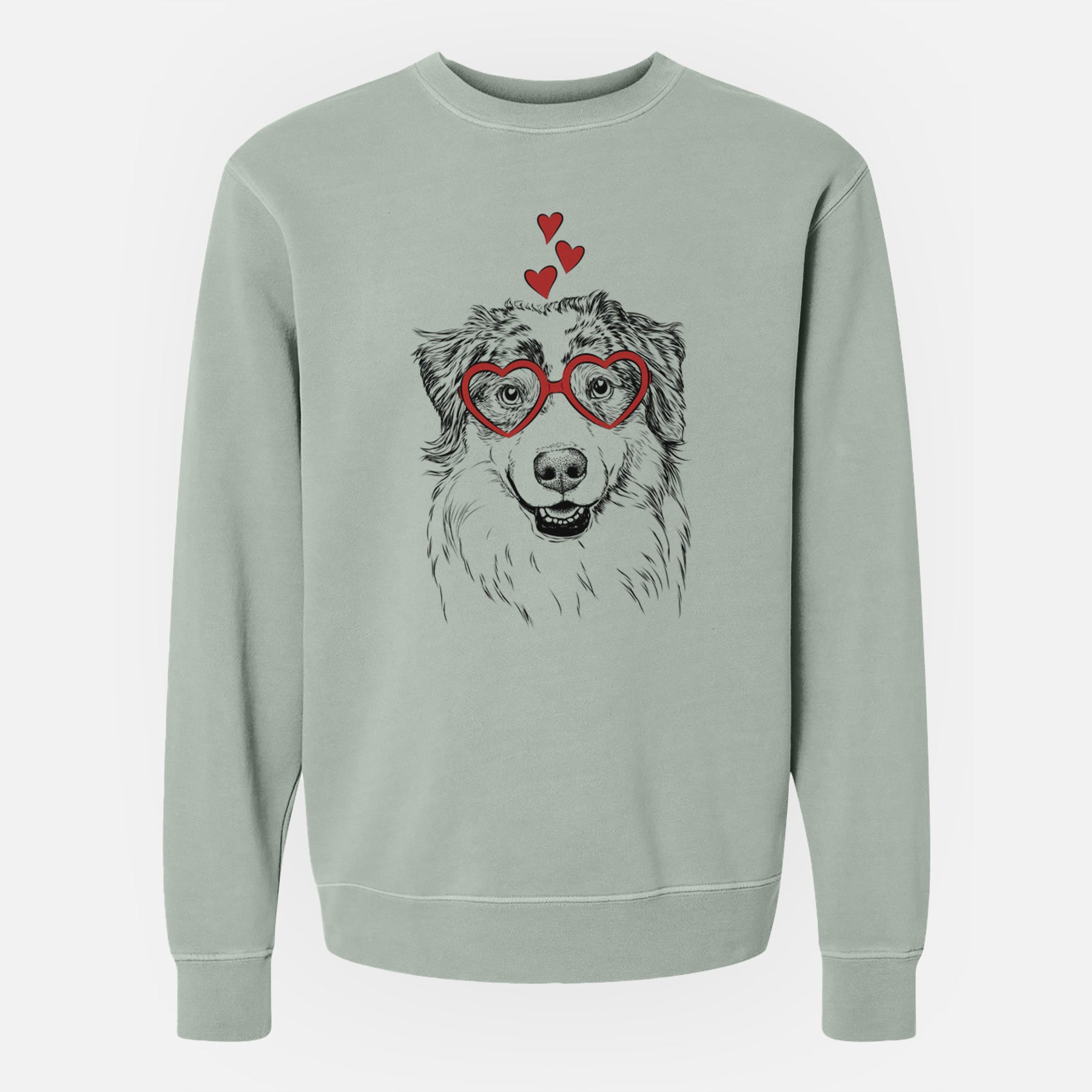 Valentine Aonghus the Australian Shepherd - Unisex Pigment Dyed Crew Sweatshirt
