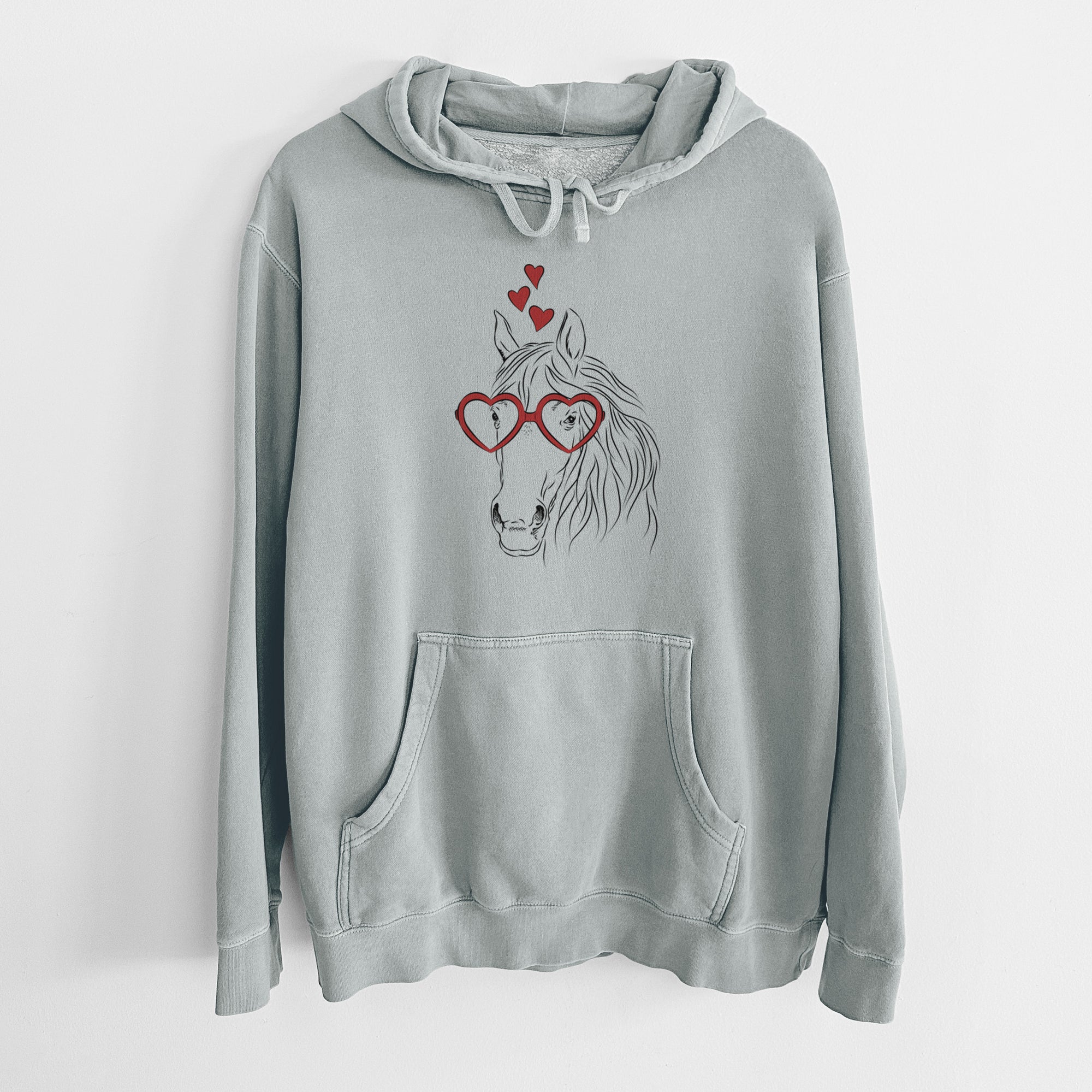 Valentine Aria the Horse - Unisex Pigment Dyed Hoodie