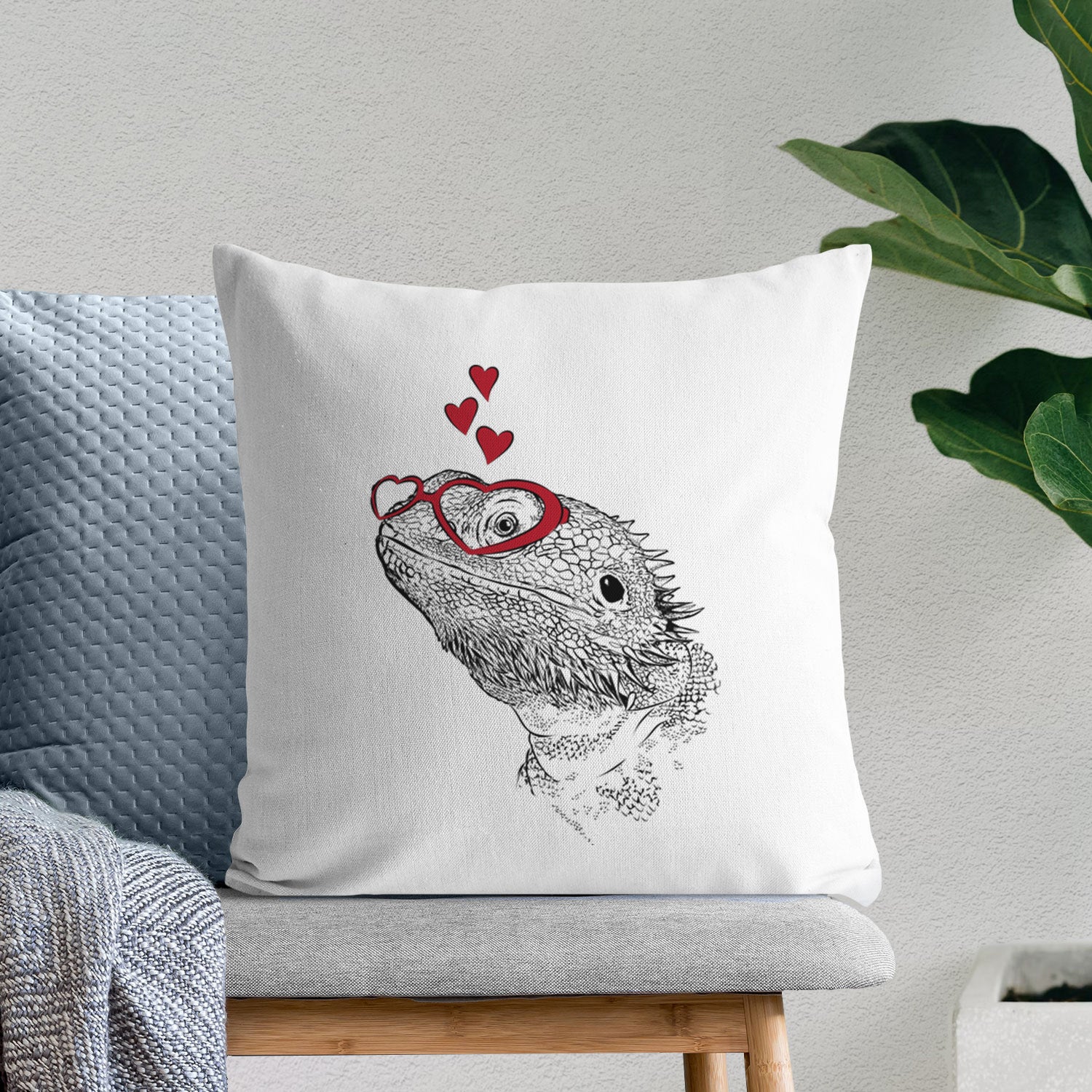 Ash the Bearded Dragon - Throw Pillow Cover