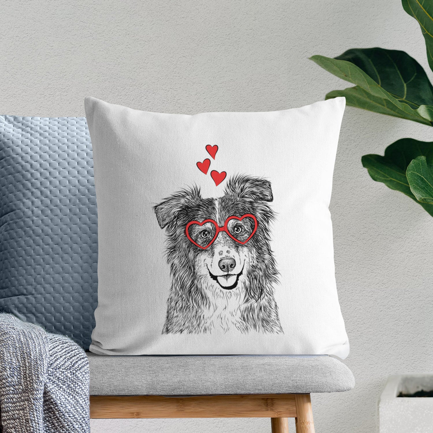 Aushe the Australian Shepherd - Throw Pillow Cover