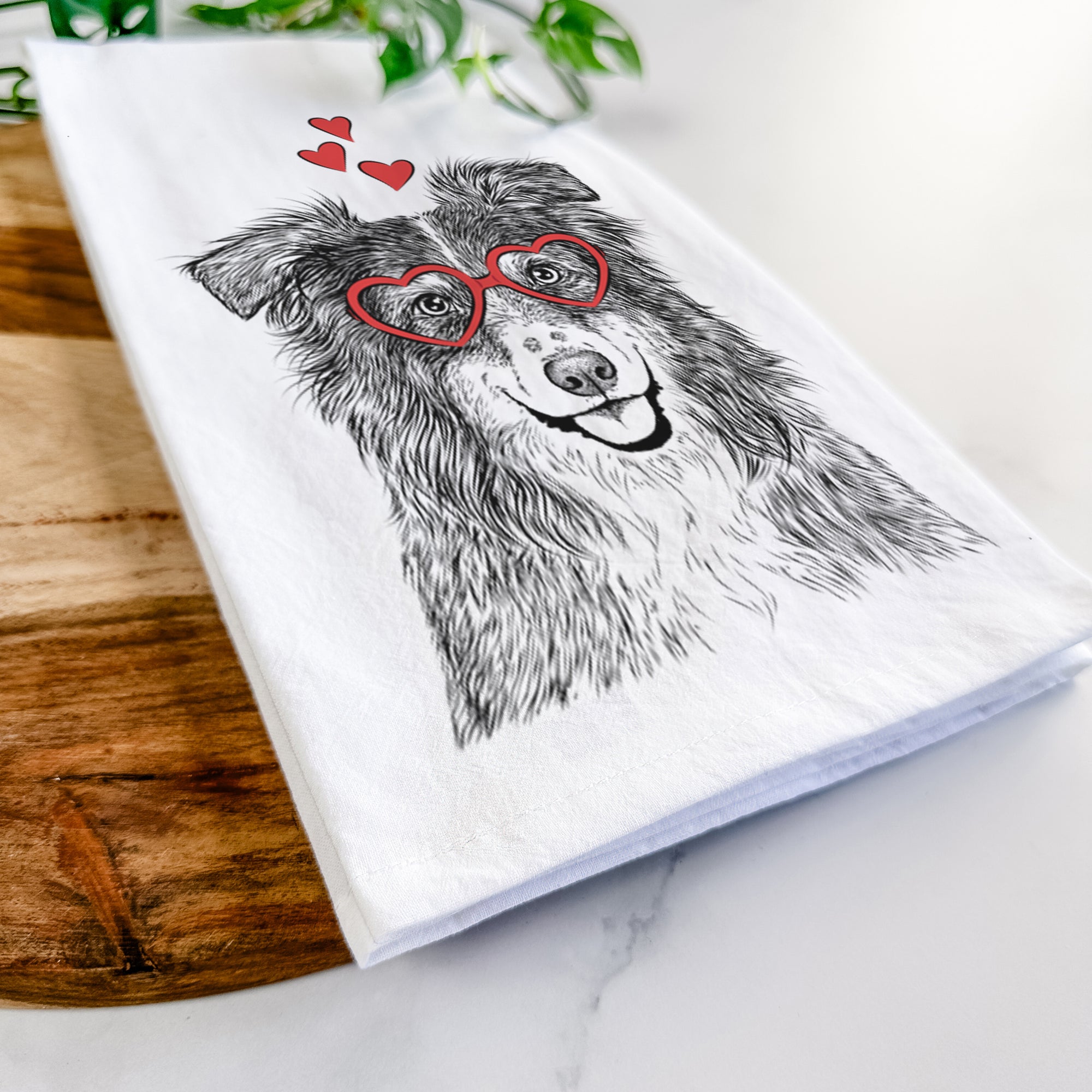 Aushe the Australian Shepherd Tea Towel