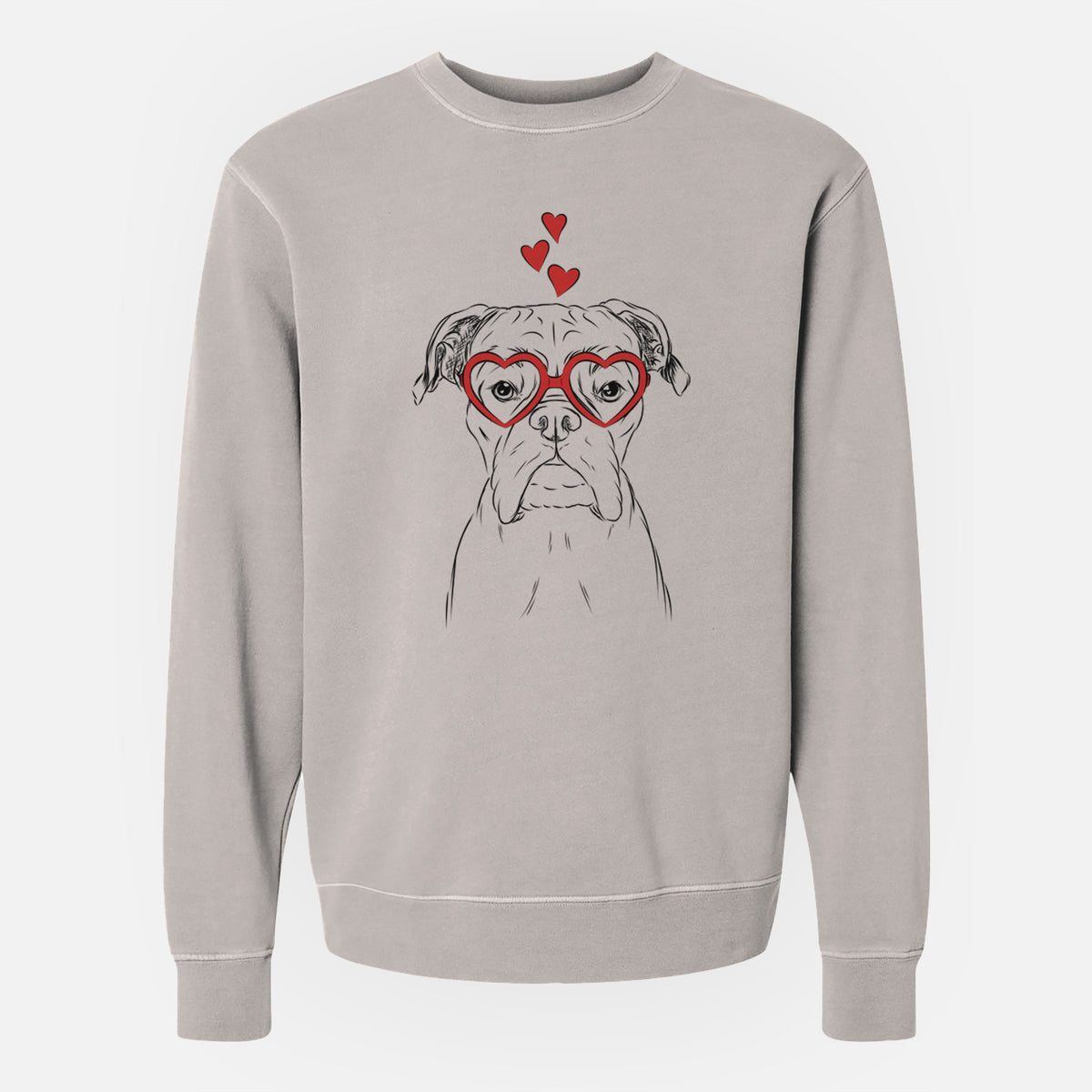 Valentine Axel the Boxer - Unisex Pigment Dyed Crew Sweatshirt