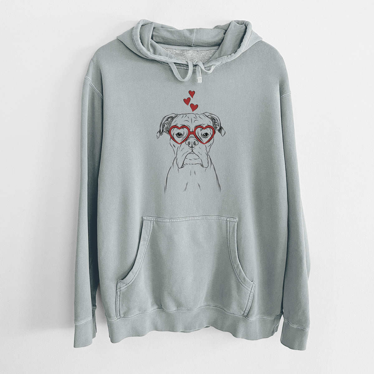 Valentine Axel the Boxer - Unisex Pigment Dyed Hoodie