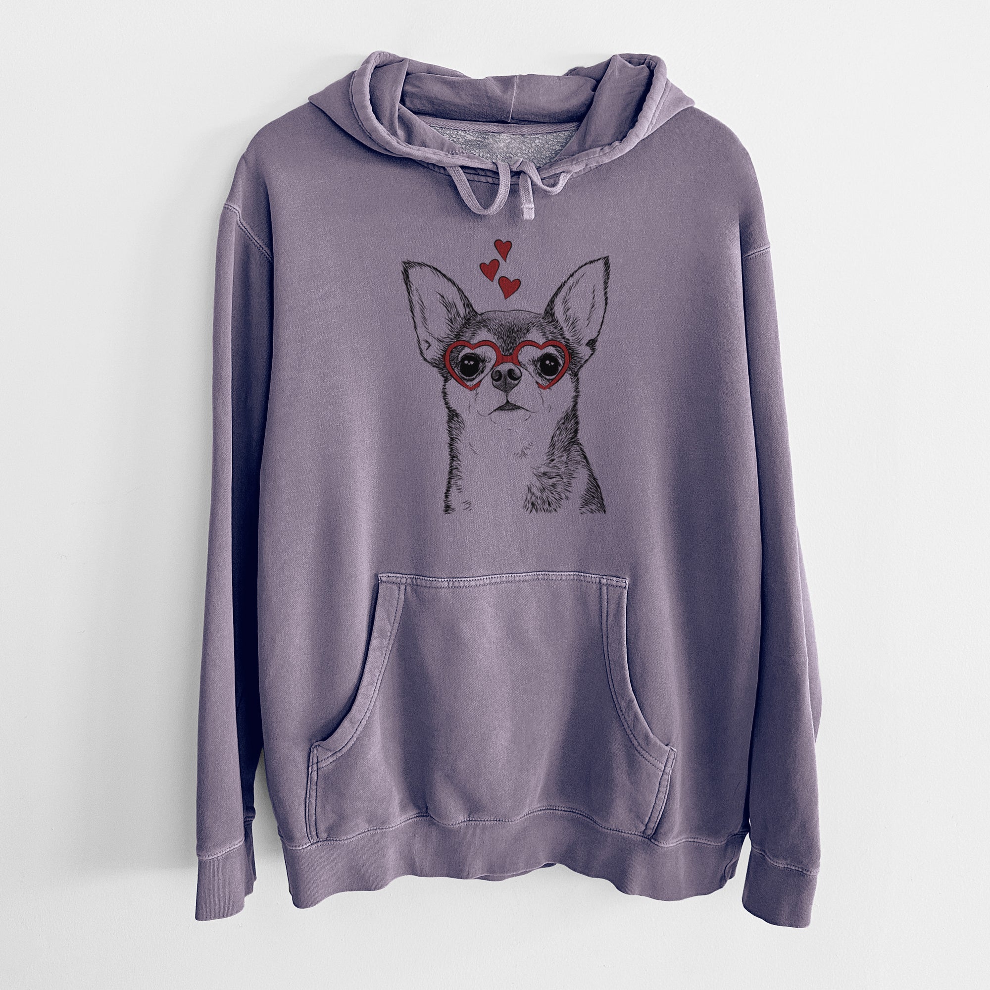 Valentine Baby the Chihuahua - Unisex Pigment Dyed Hoodie