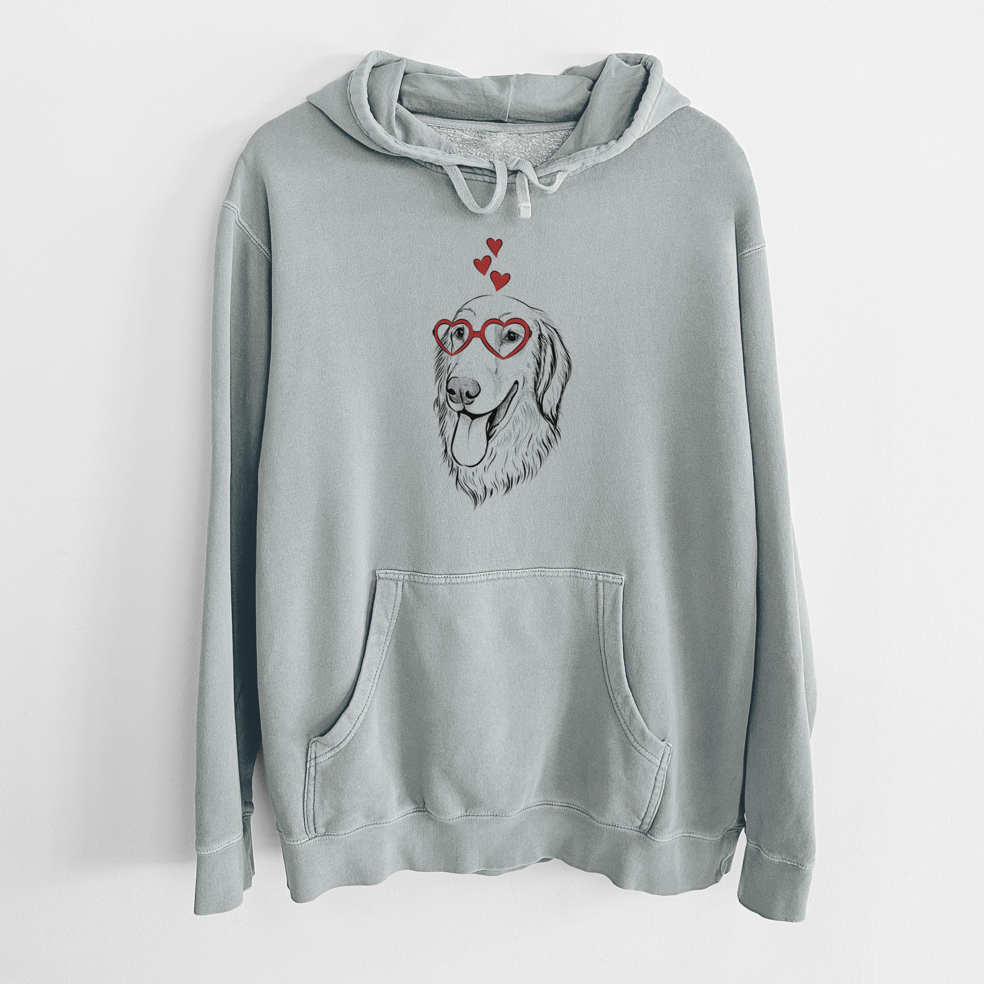 Valentine Bailey the Golden Retriever - Unisex Pigment Dyed Hoodie