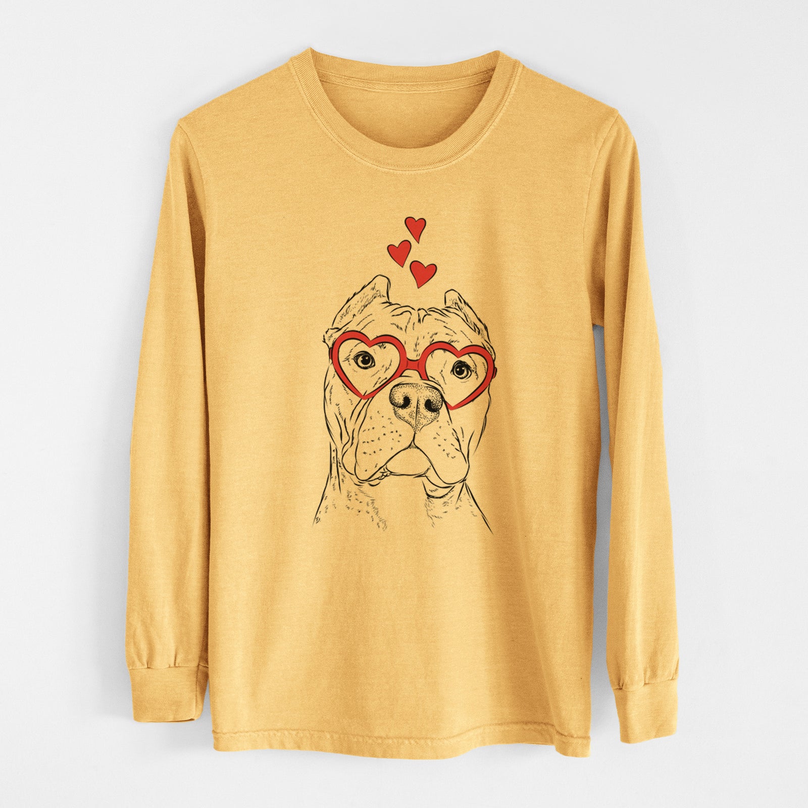 Valentine Bam Bam the Pitbull - Heavyweight 100% Cotton Long Sleeve