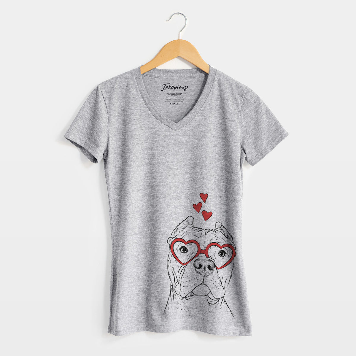 Valentine Bam Bam the Pitbull - Women's Perfect V-neck Shirt