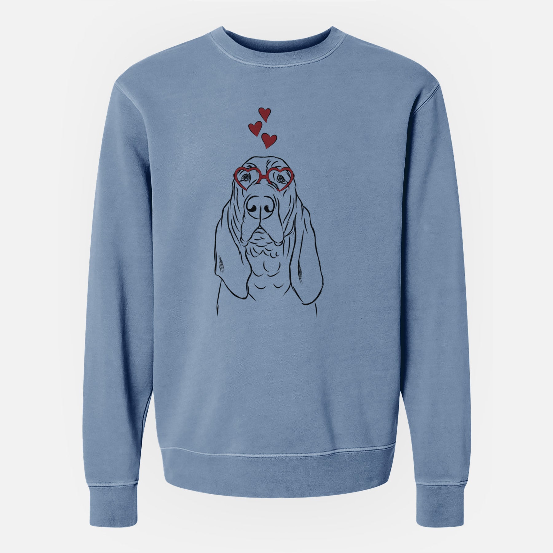 Valentine Baron the Bloodhound - Unisex Pigment Dyed Crew Sweatshirt