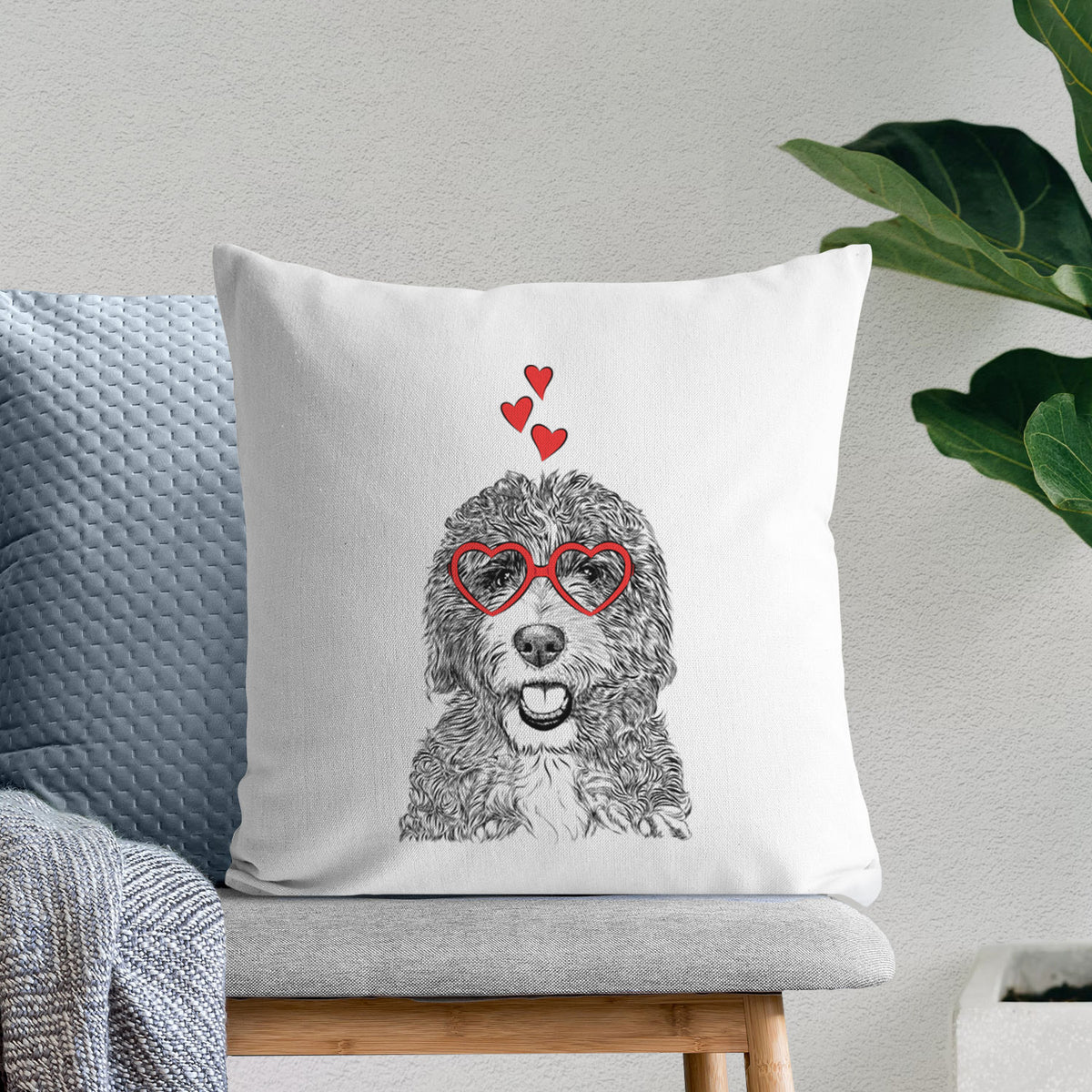 Bash the Bernedoodle - Throw Pillow Cover