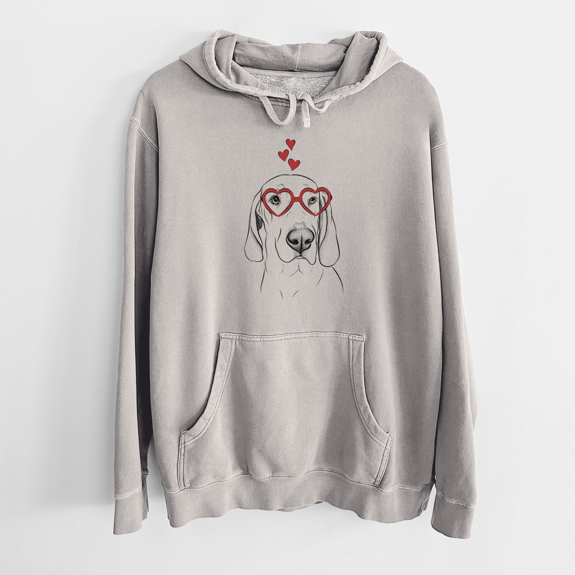 Valentine Beauregard the American Redbone Coonhound - Unisex Pigment Dyed Hoodie