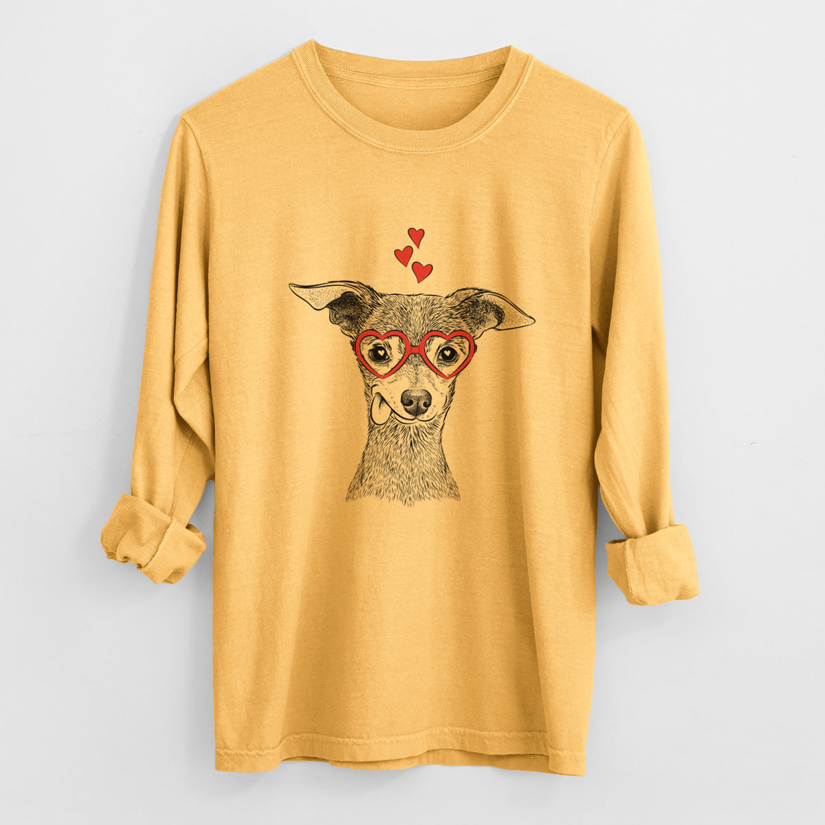 Valentine Bebe the Chihuahua - Heavyweight 100% Cotton Long Sleeve