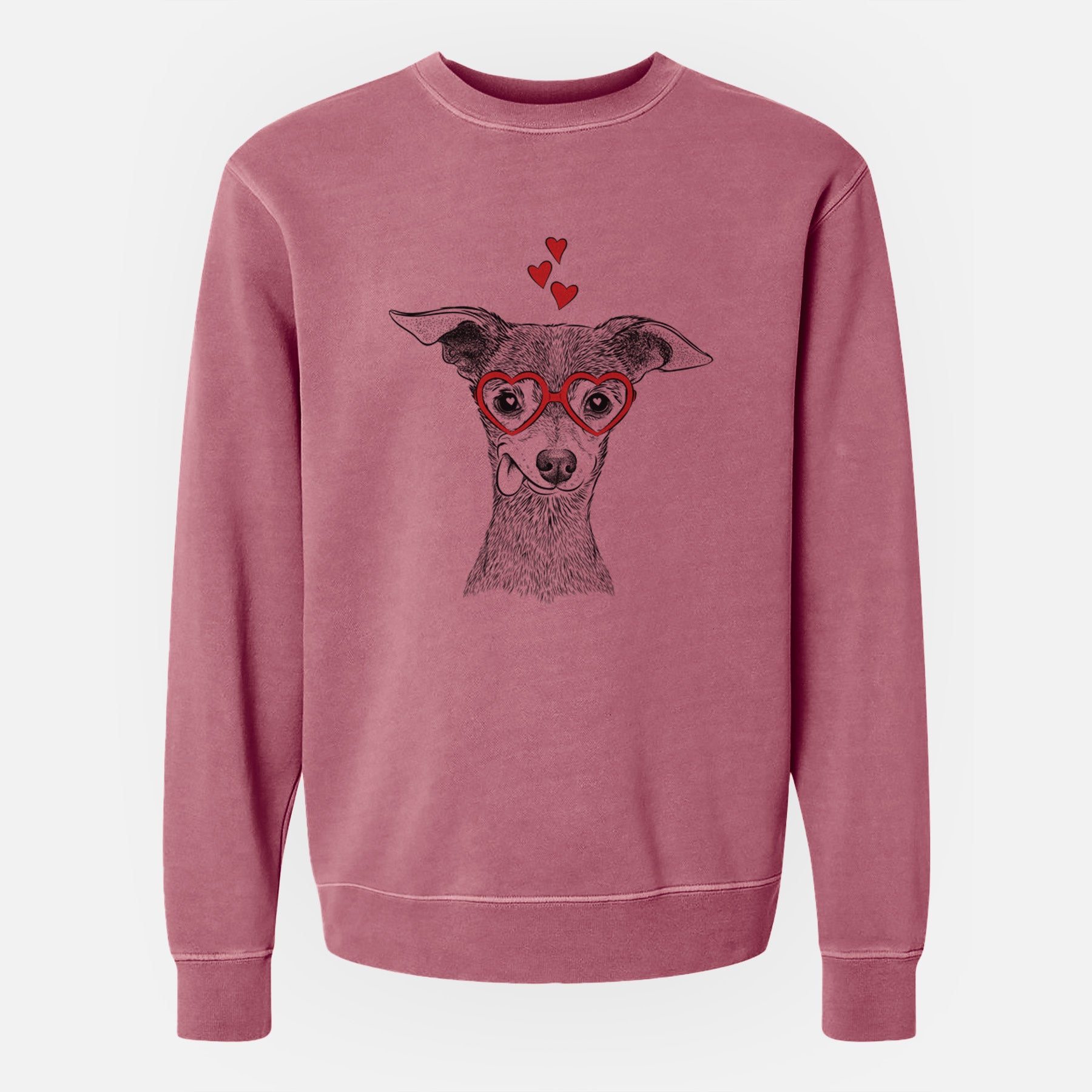 Valentine Bebe the Chihuahua - Unisex Pigment Dyed Crew Sweatshirt