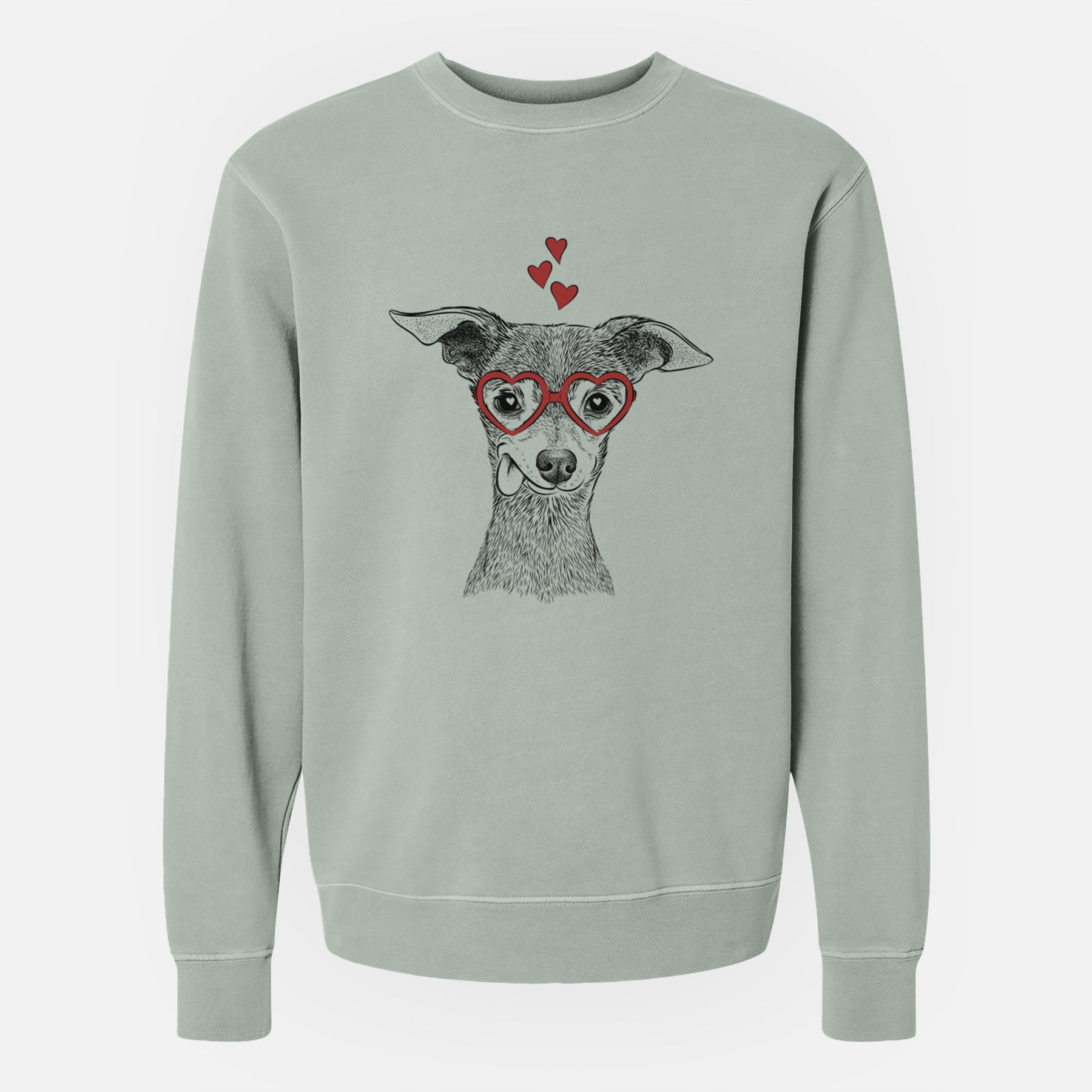 Valentine Bebe the Chihuahua - Unisex Pigment Dyed Crew Sweatshirt