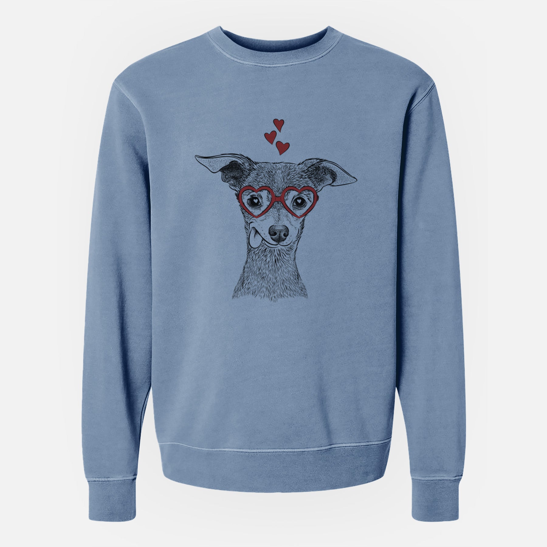 Valentine Bebe the Chihuahua - Unisex Pigment Dyed Crew Sweatshirt