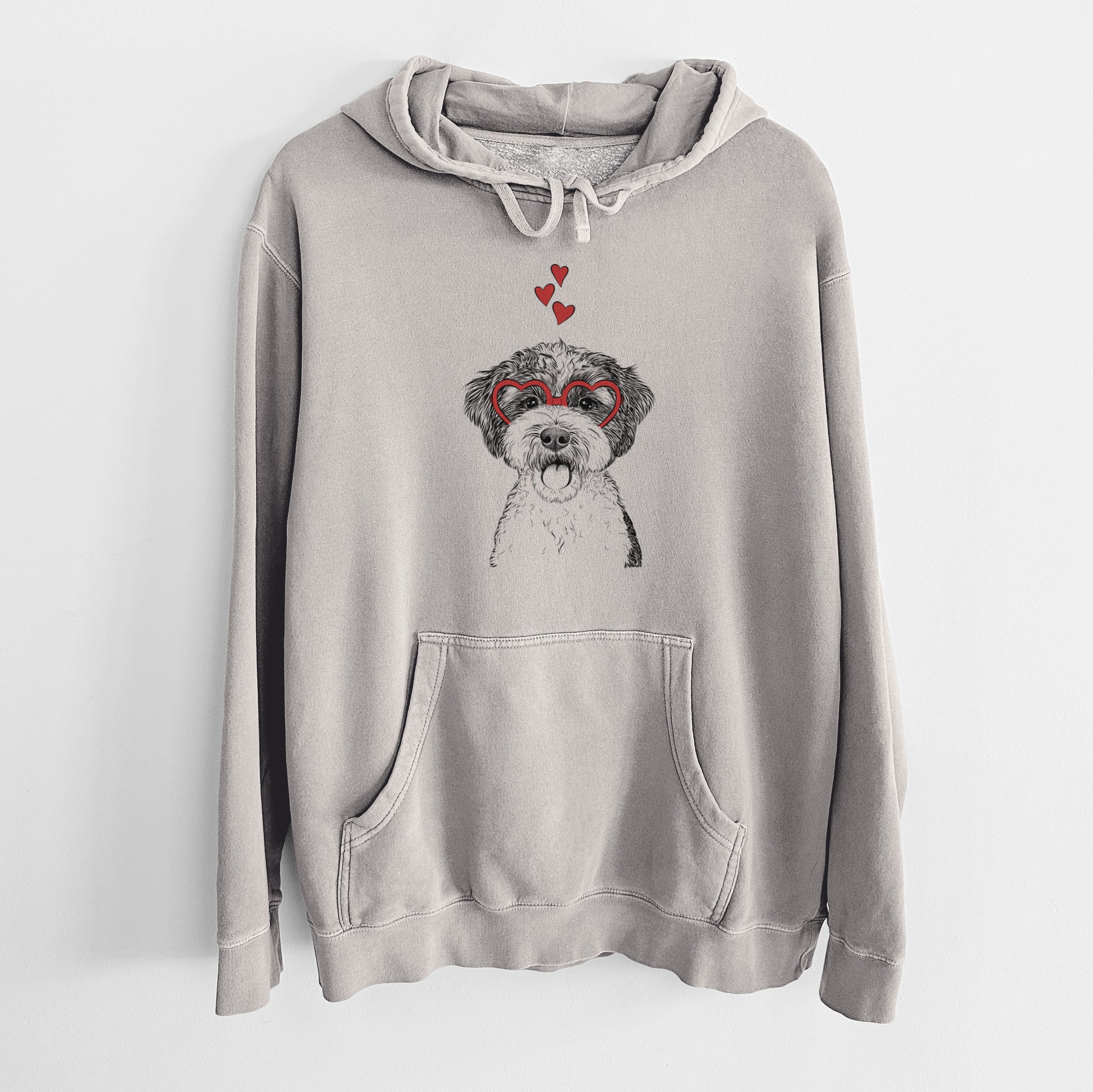 Valentine Bella the Cockapoo - Unisex Pigment Dyed Hoodie