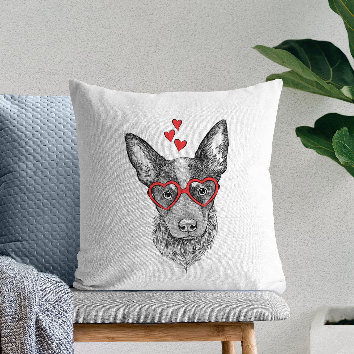 Bella the Blue Heeler Puppy - Throw Pillow Cover