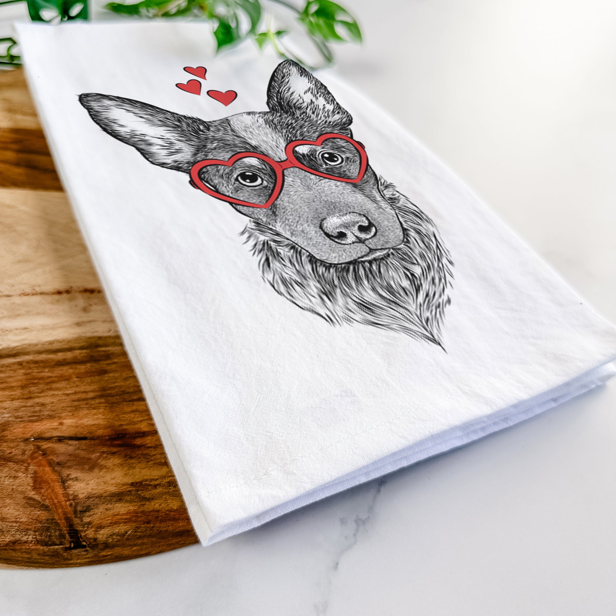 Bella the Blue Heeler Puppy Tea Towel